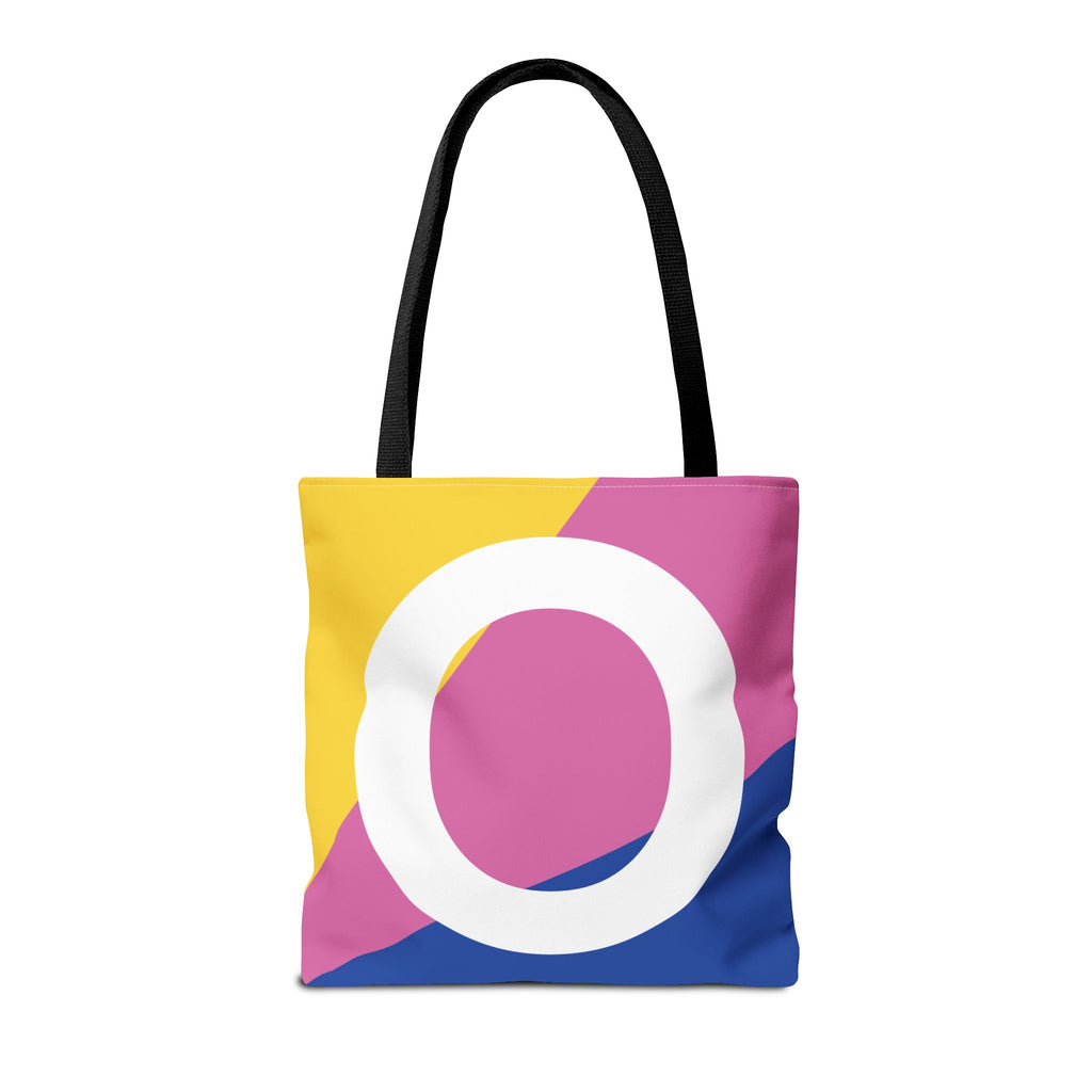 Monogram 'O' Colorblock Tote Bag — Personalized Initial O Shoulder Tote