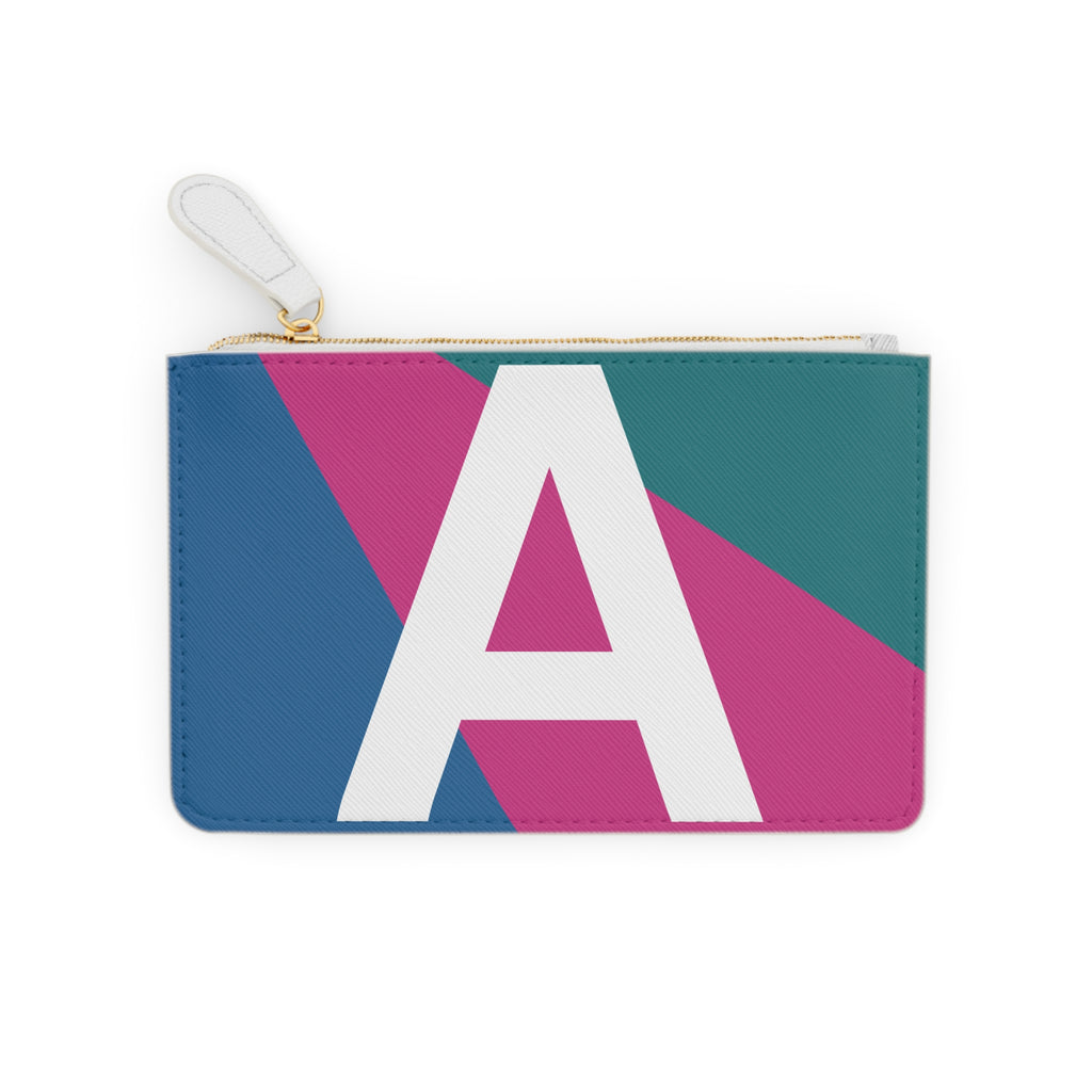 Initial A Mini Clutch — Colorblock Monogram Wristlet Wallet