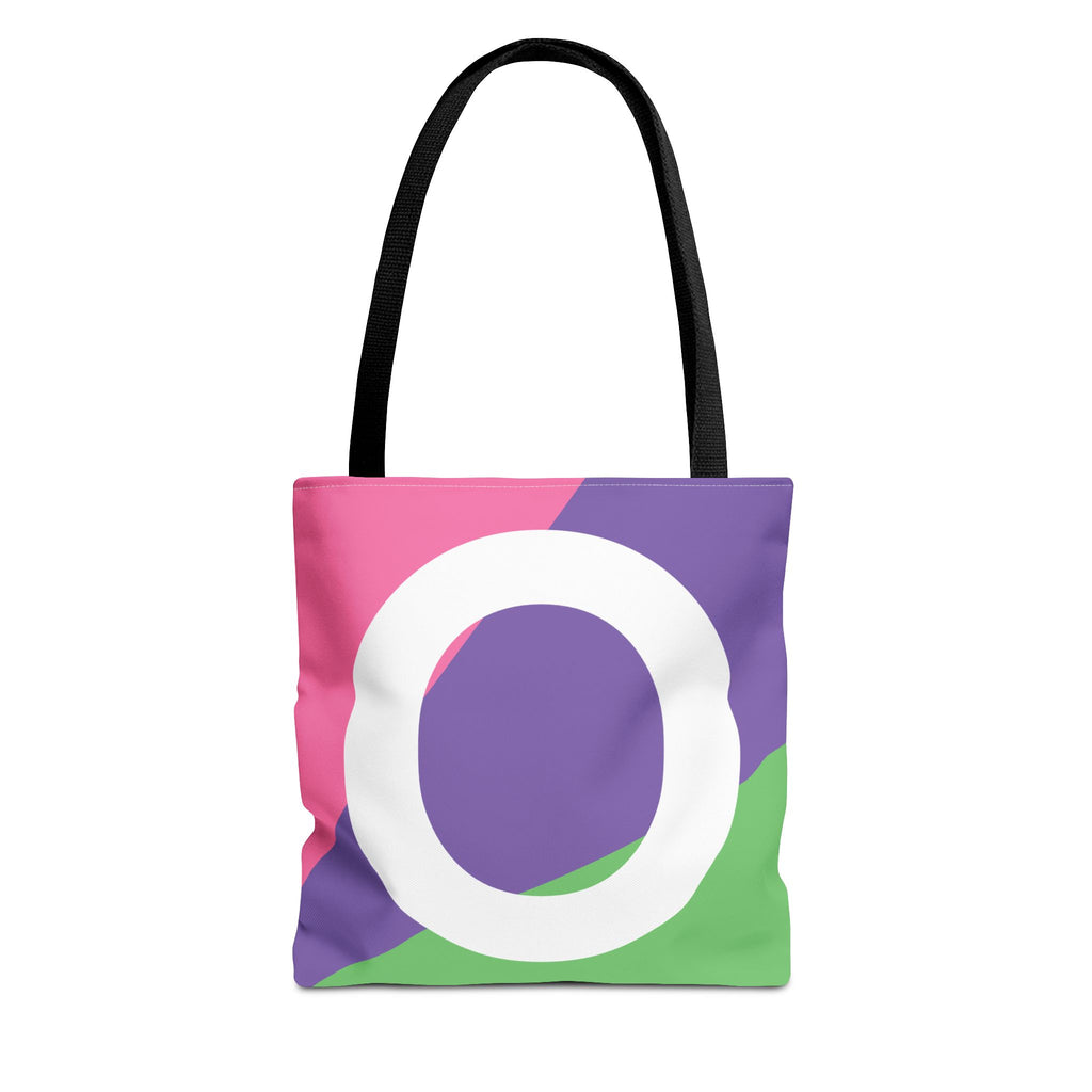Monogram 'O' Colorblock Tote Bag — Personalized Initial O Shoulder Tote
