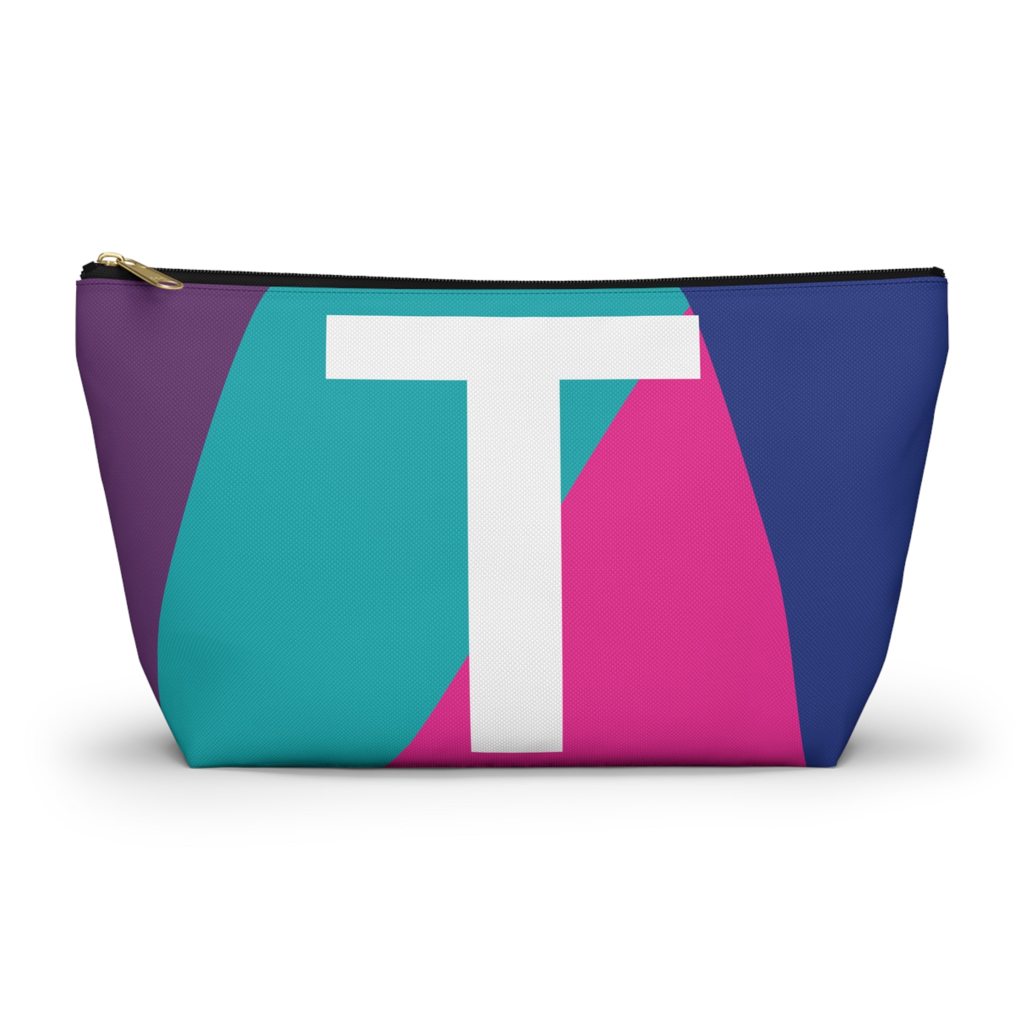 Initials Colorblock Accessory Pouch — Monogram T T-Bottom Cosmetic Bag