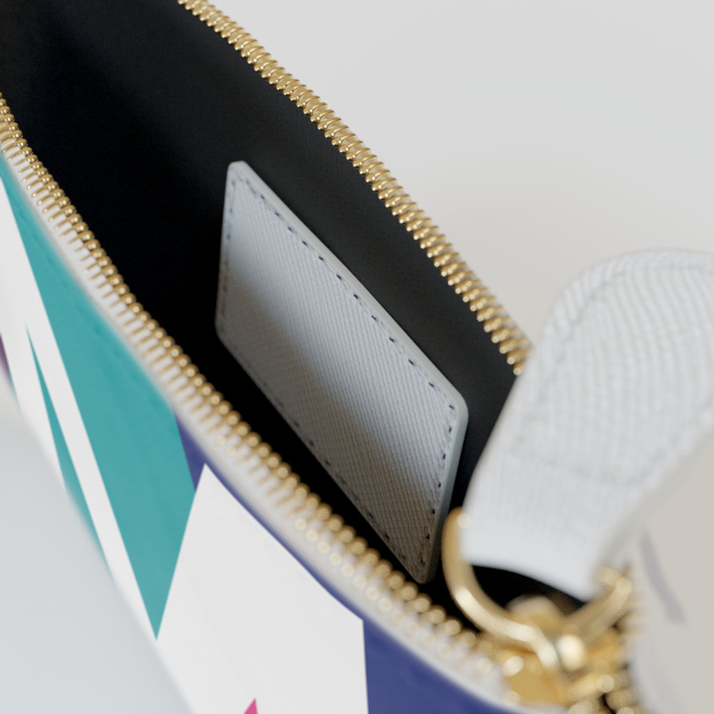 Initial M Mini Clutch — Colorblock Monogram Wristlet Wallet