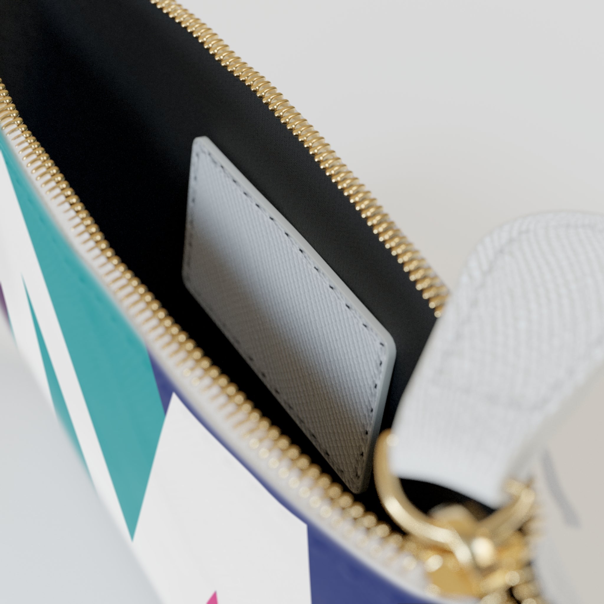 Initial M Mini Clutch — Colorblock Monogram Wristlet Wallet