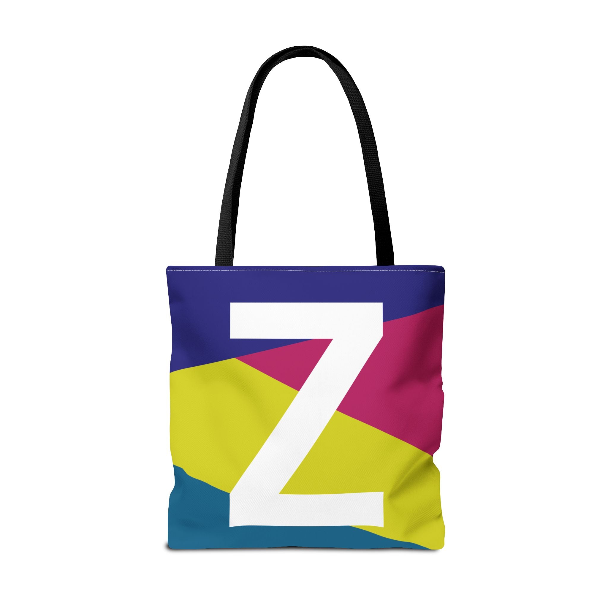Monogram 'Z' Colorblock Tote Bag — Personalized Initial Z Shoulder Tote