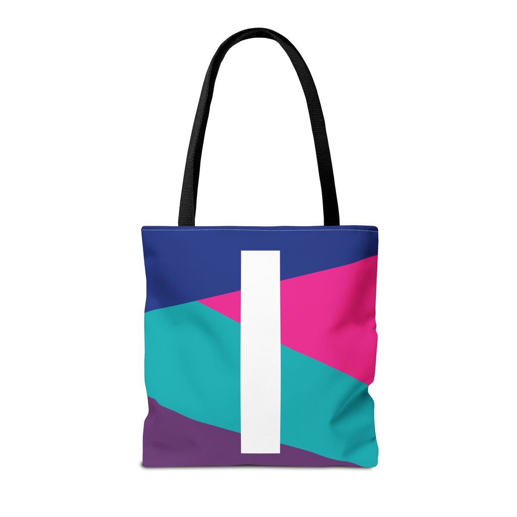 Monogram 'I' Colorblock Tote Bag — Personalized Initial I Shoulder Tote