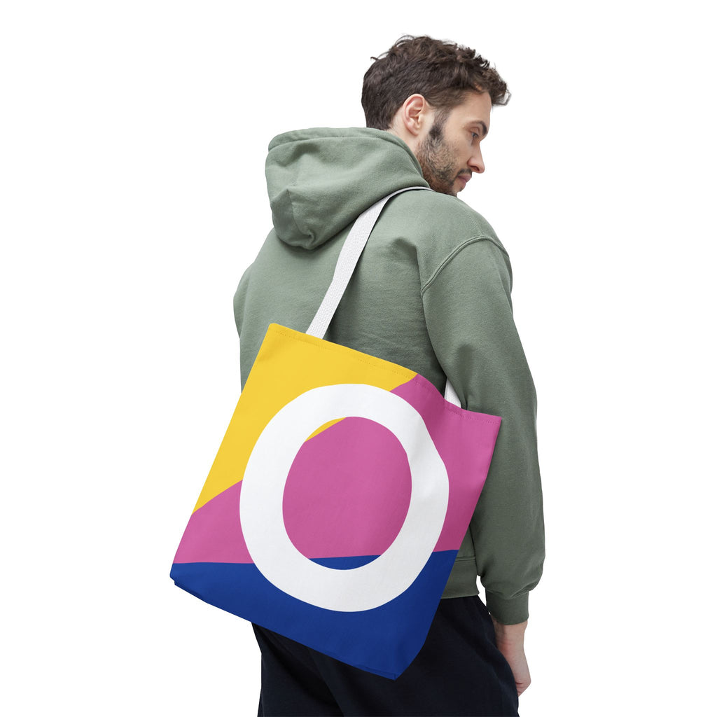Monogram 'O' Colorblock Tote Bag — Personalized Initial O Shoulder Tote