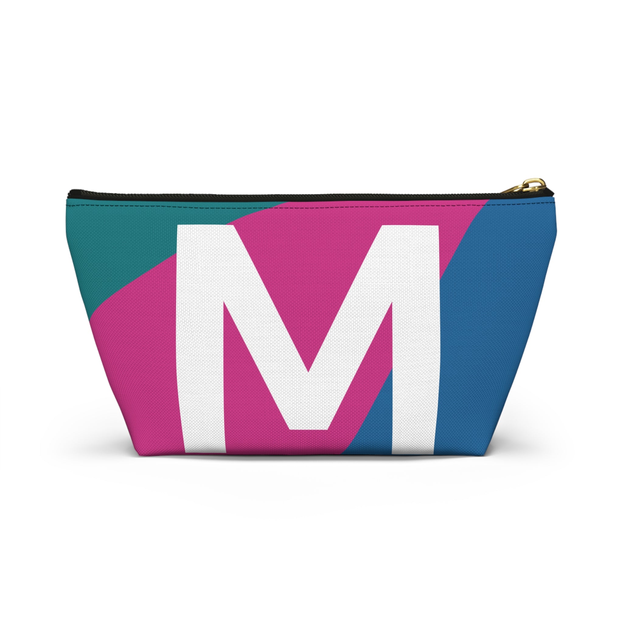 Initials Colorblock Accessory Pouch — Monogram M T-Bottom Cosmetic Bag