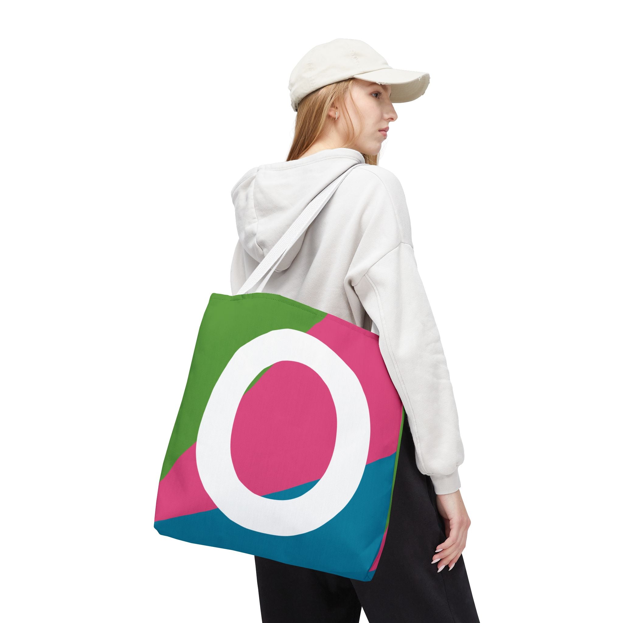 Monogram 'O' Colorblock Tote Bag — Personalized Initial O Shoulder Tote