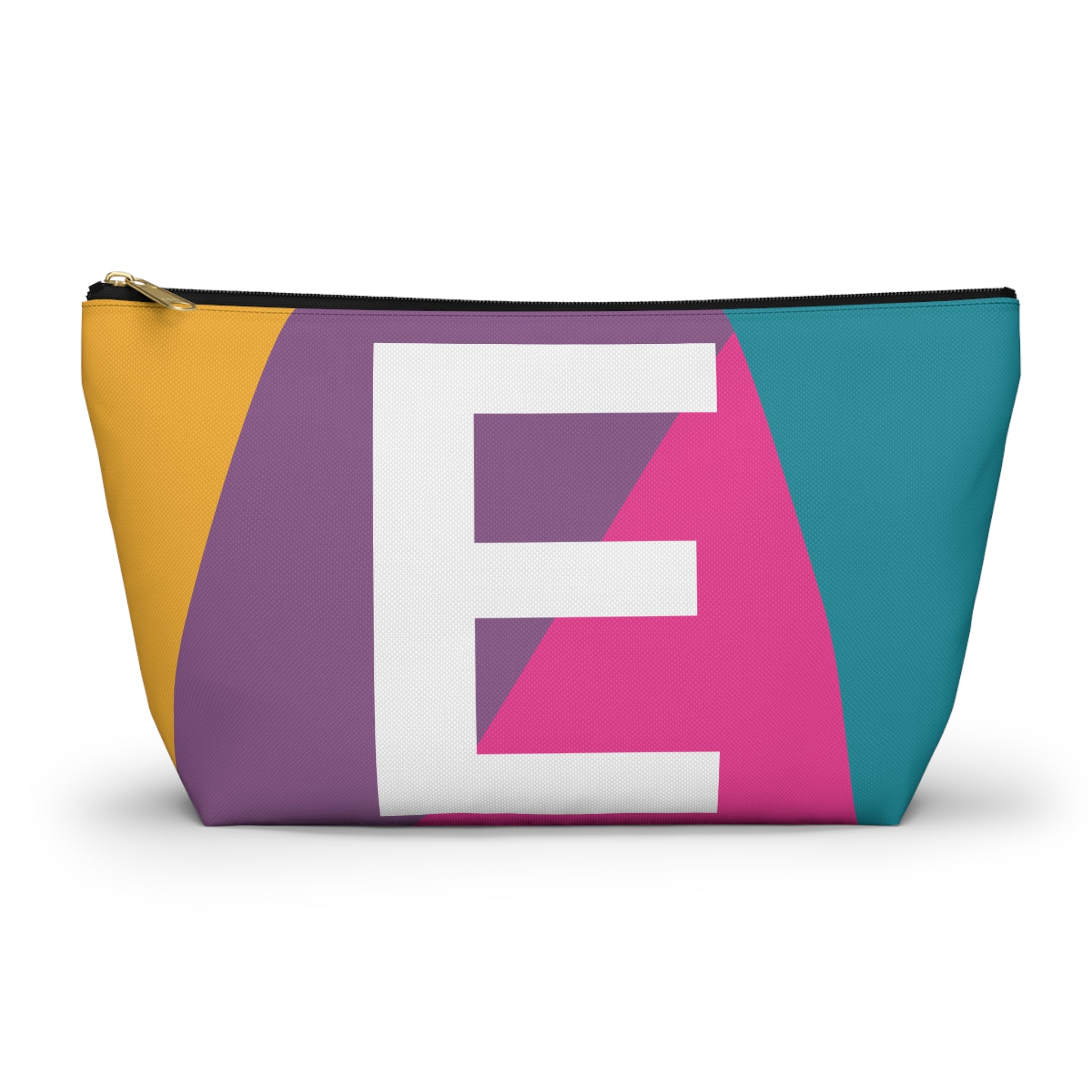 Initials Colorblock Accessory Pouch — Monogram E T-Bottom Cosmetic Bag