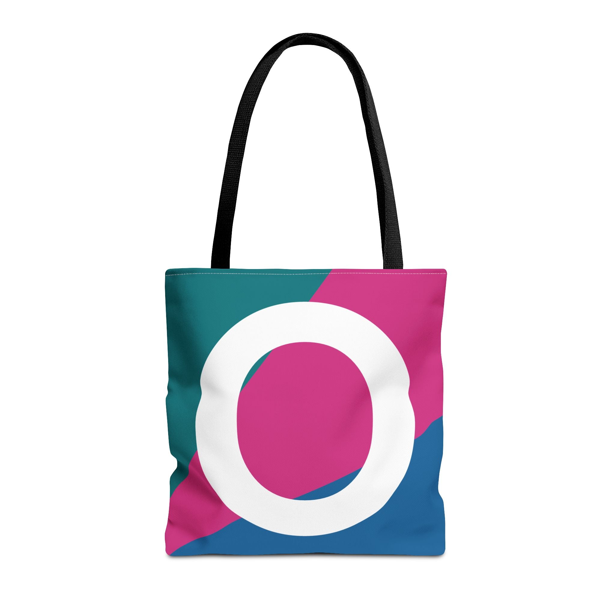 Monogram 'O' Colorblock Tote Bag — Personalized Initial O Shoulder Tote