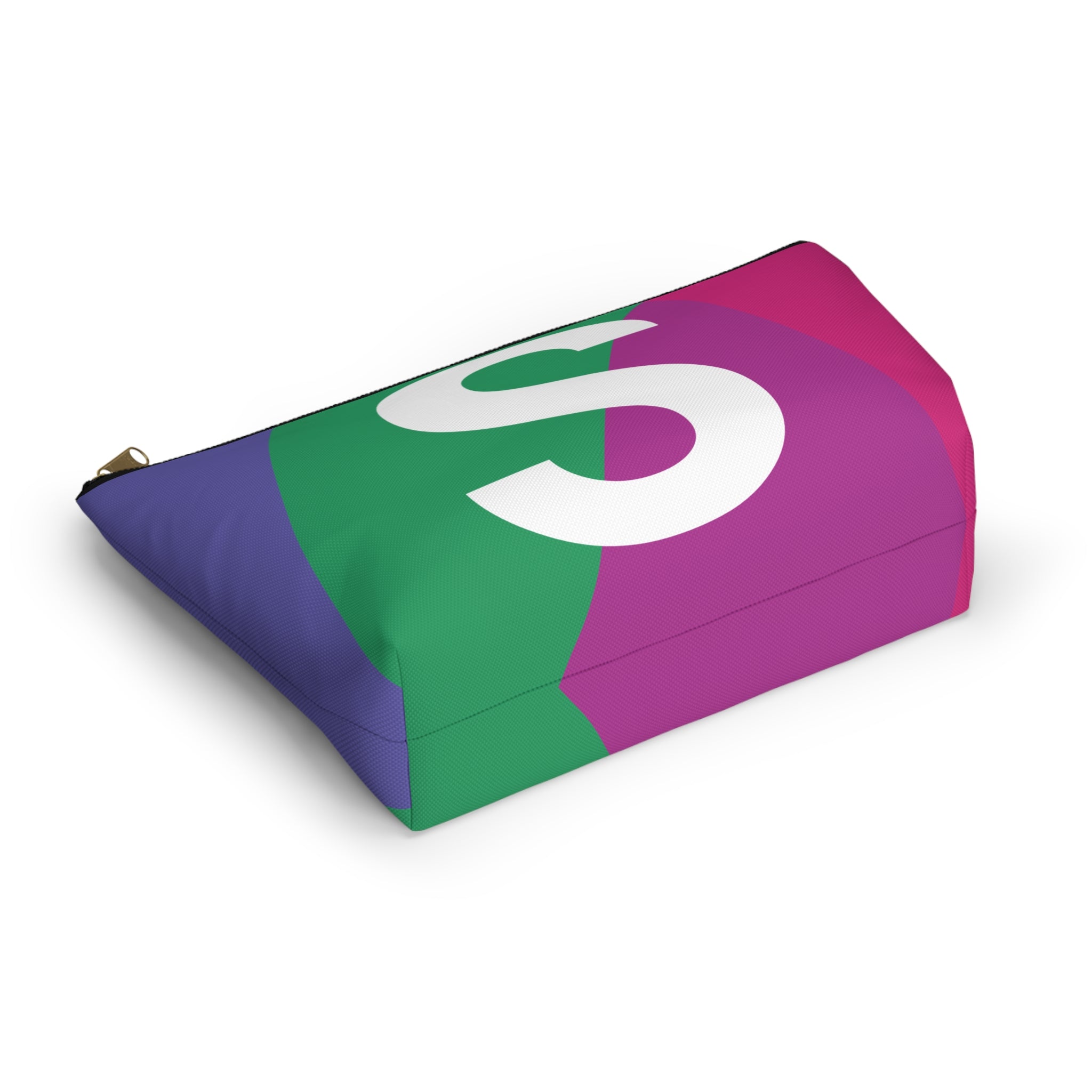Initials Colorblock Accessory Pouch — Monogram S T-Bottom Cosmetic Bag