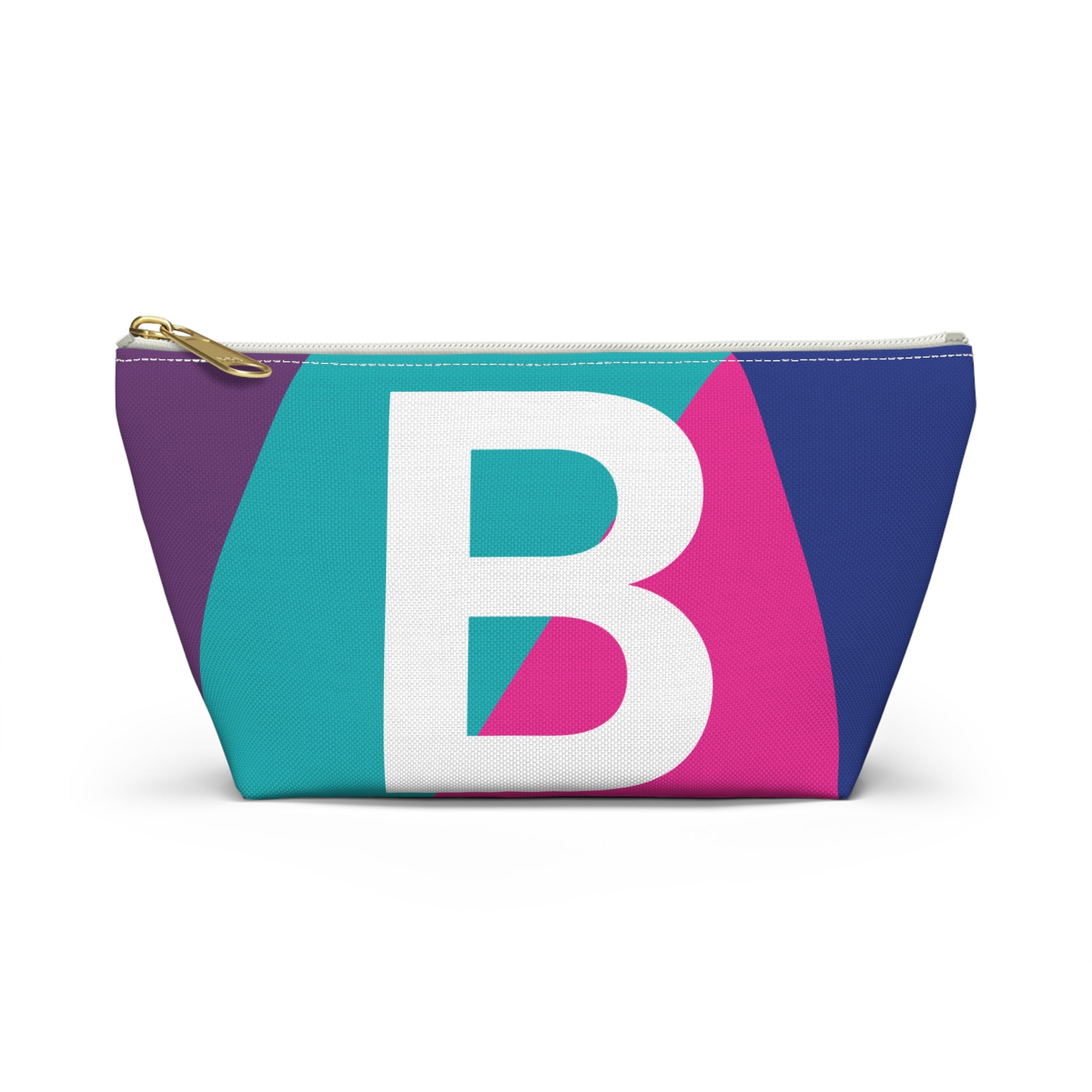 Initials Colorblock Accessory Pouch — Monogram B T-Bottom Cosmetic Bag