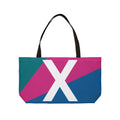 Personalized 'X' Colorblock Tote Bag — Monogram Weekender Tote