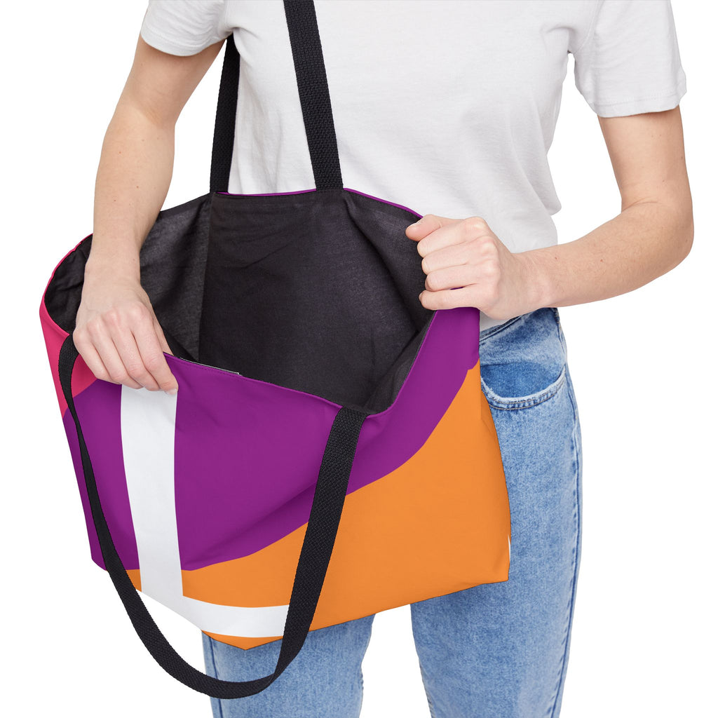 Personalized 'L' Colorblock Tote Bag — Monogram Weekender Tote