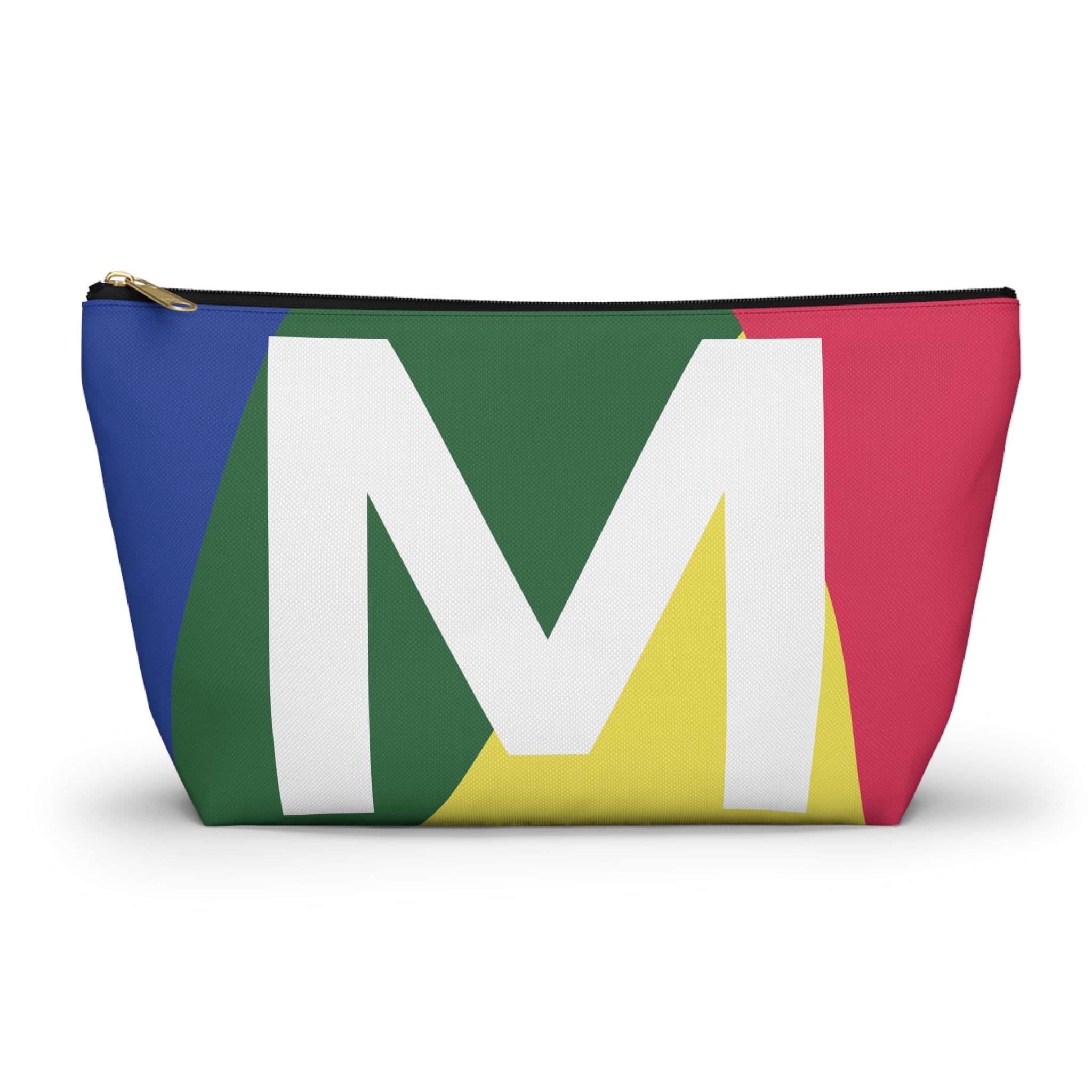 Initials Colorblock Accessory Pouch — Monogram M T-Bottom Cosmetic Bag