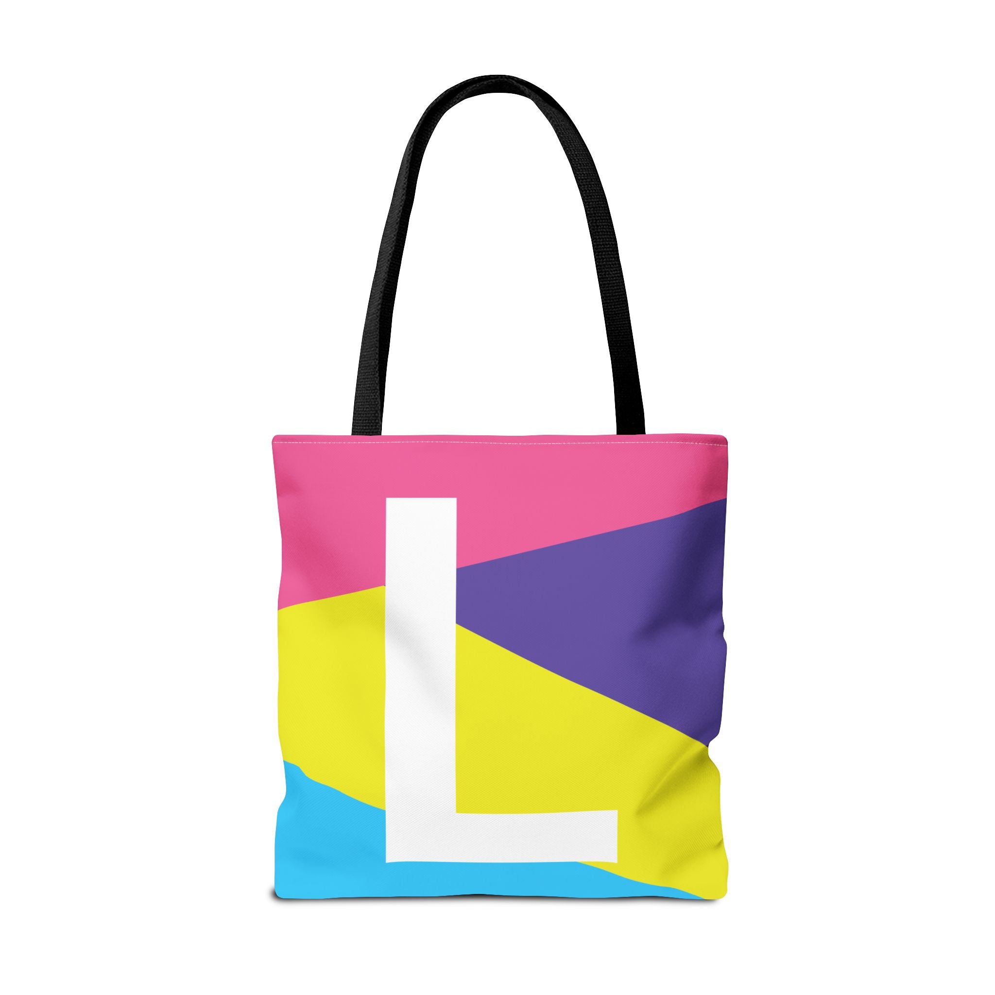 Monogram 'L' Colorblock Tote Bag — Personalized Initial L Shoulder Tote