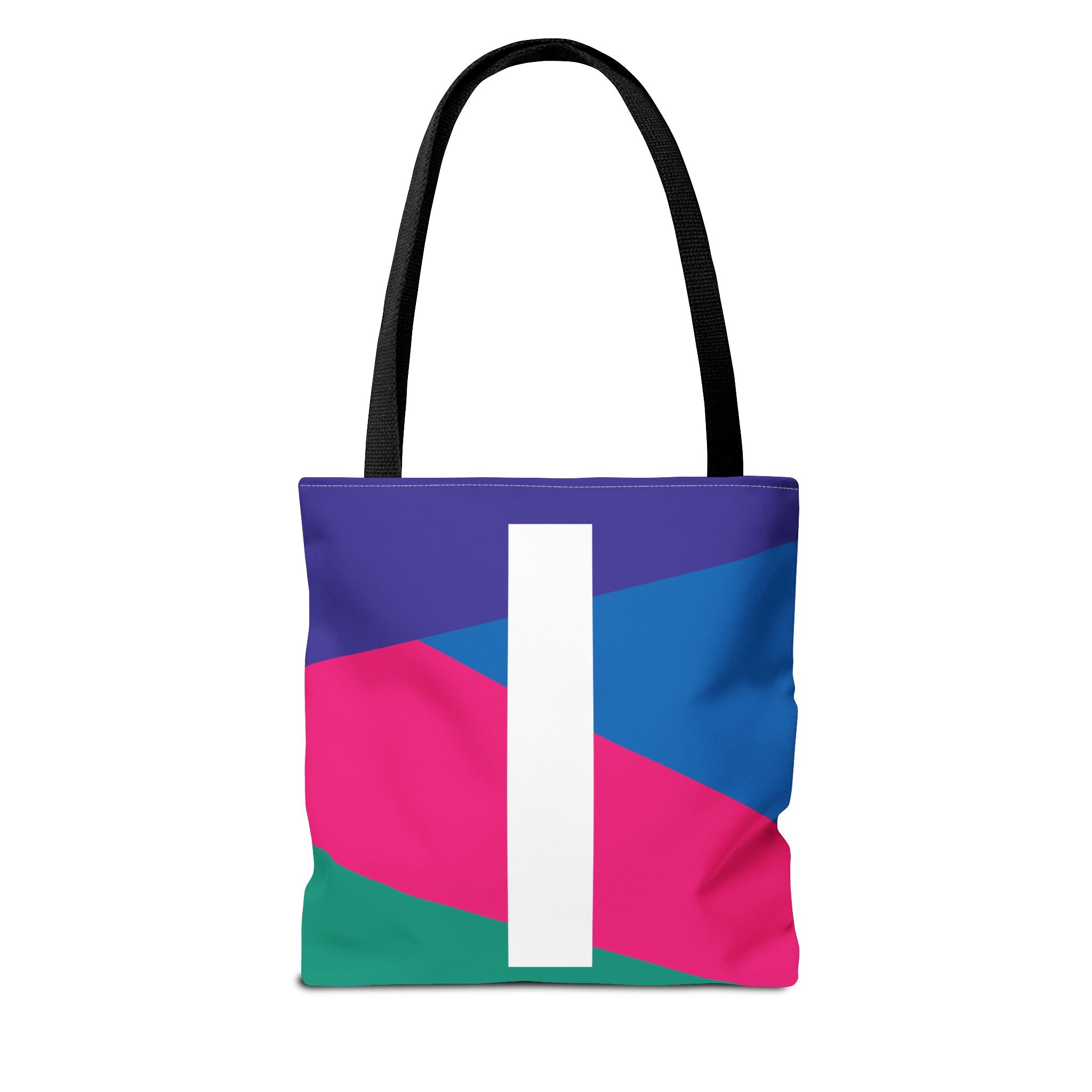 Monogram 'I' Colorblock Tote Bag — Personalized Initial I Shoulder Tote