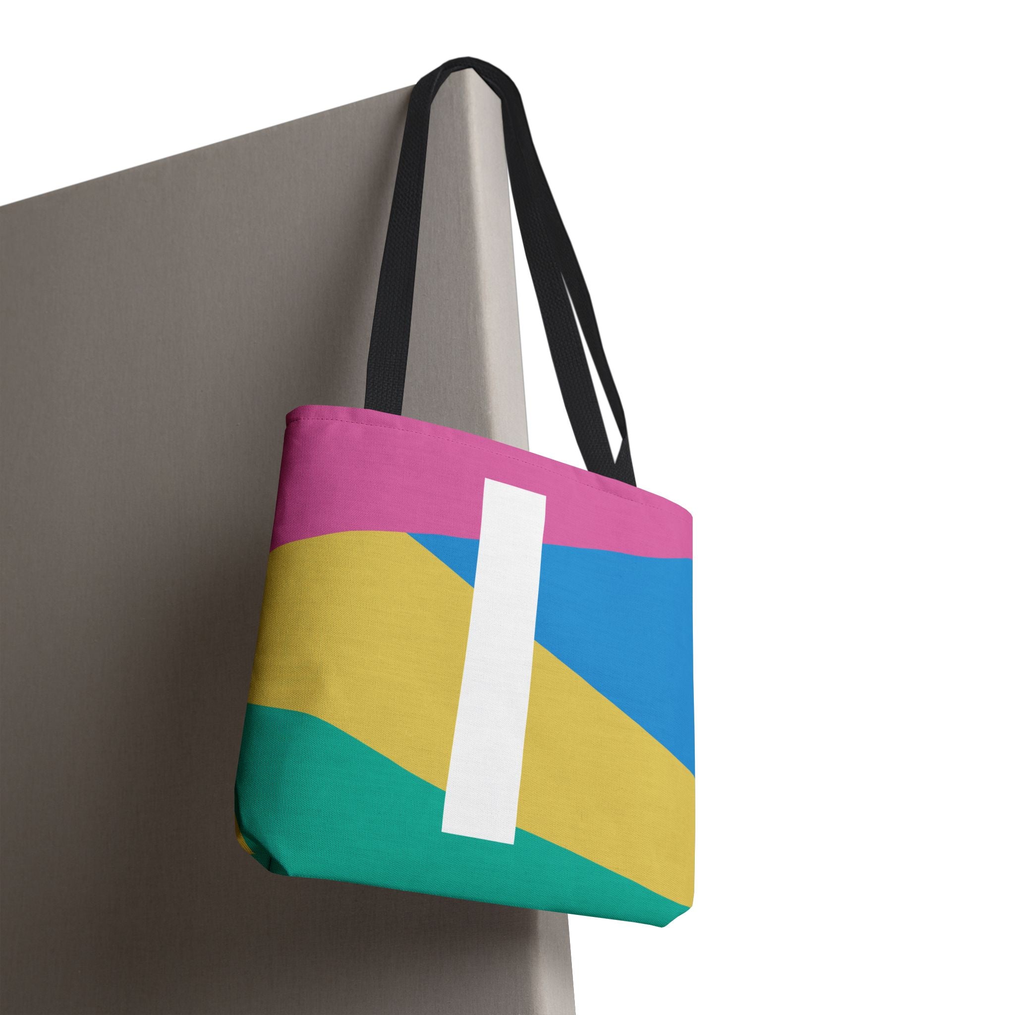 Monogram 'I' Colorblock Tote Bag — Personalized Initial I Shoulder Tote