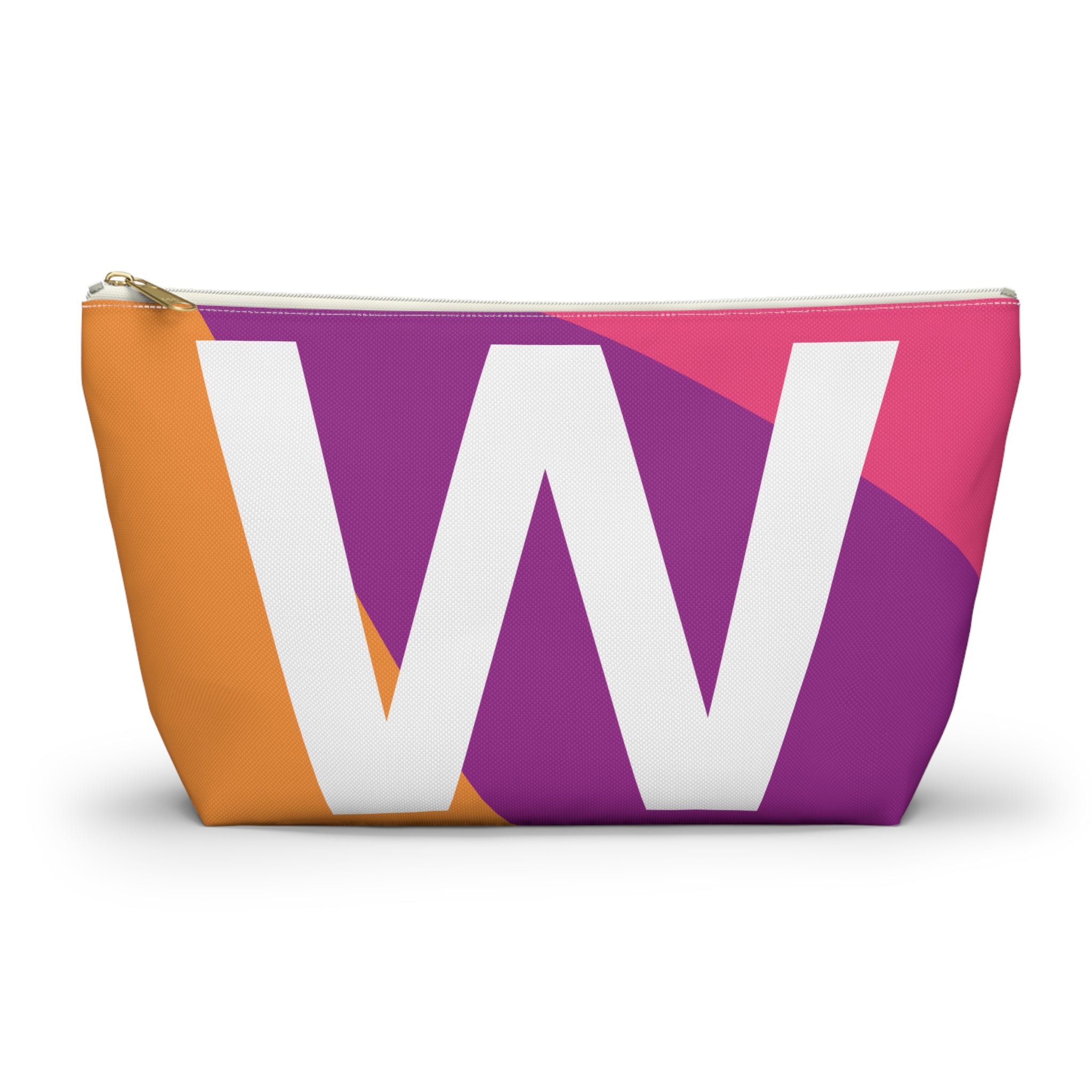 Initials Colorblock Accessory Pouch — Monogram W T-Bottom Cosmetic Bag