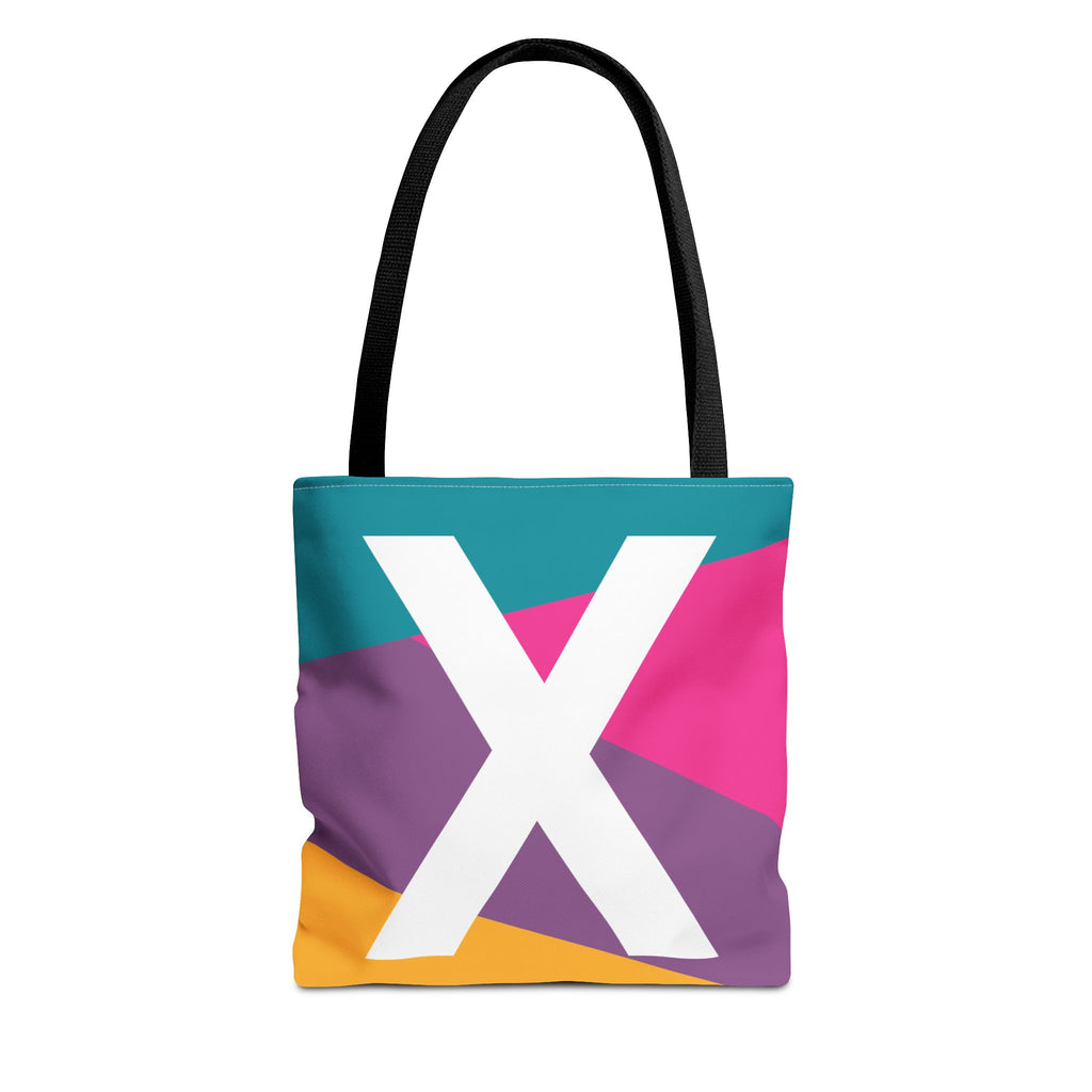 Monogram 'X' Colorblock Tote Bag — Personalized Initial X Shoulder Tote