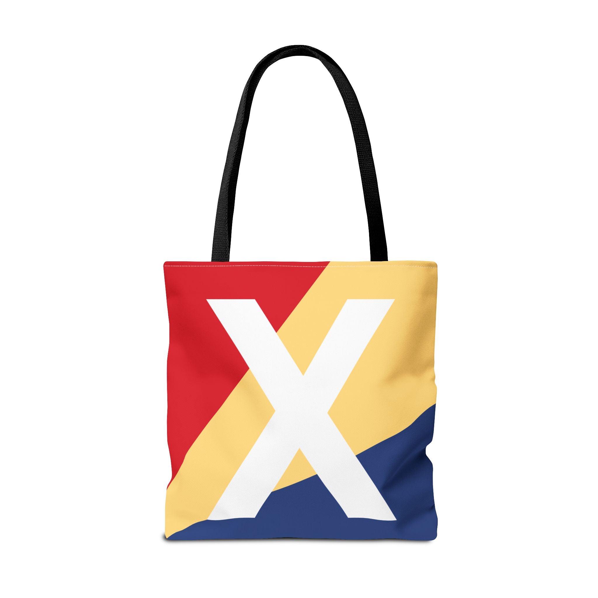 Monogram 'X' Colorblock Tote Bag — Personalized Initial X Shoulder Tote