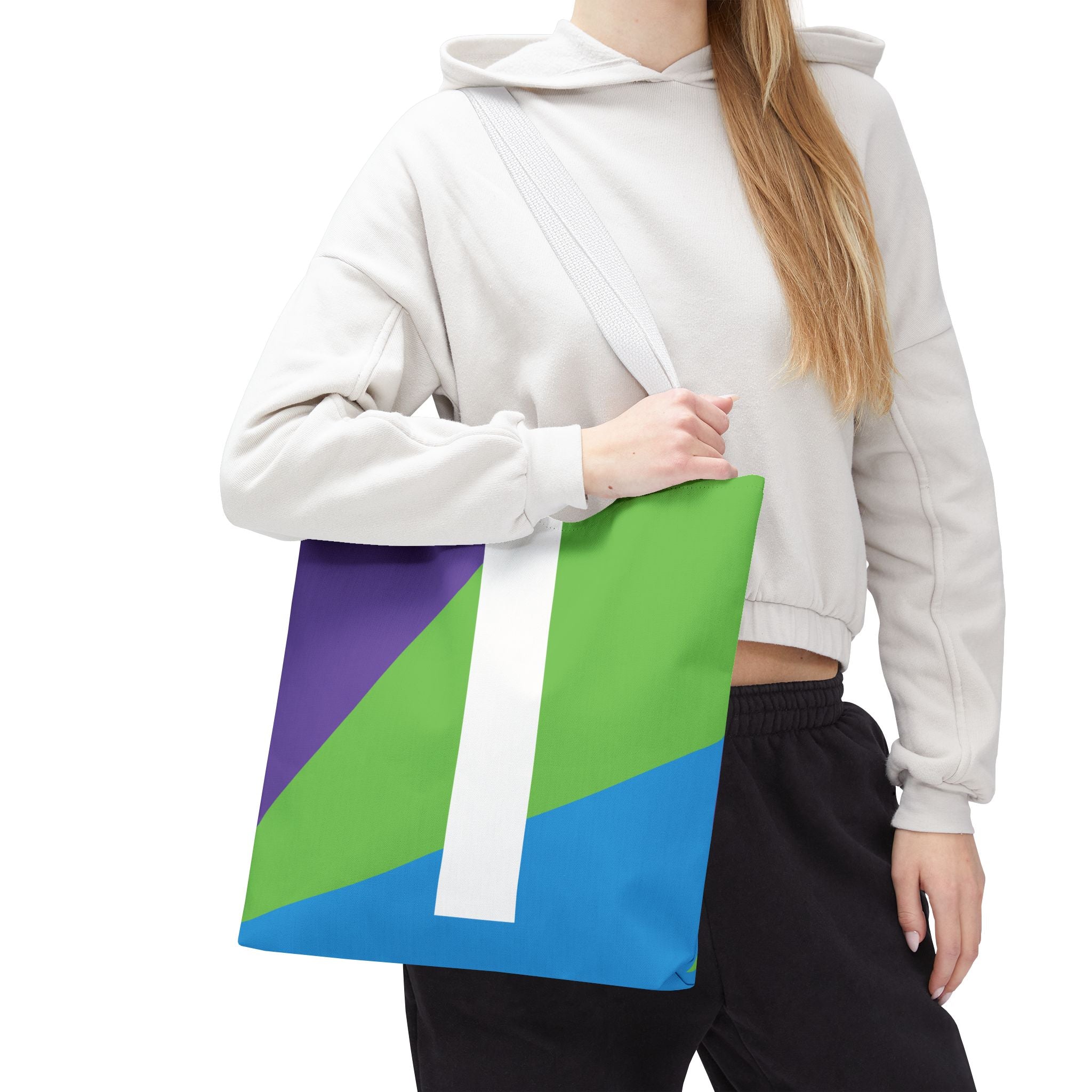 Monogram 'I' Colorblock Tote Bag — Personalized Initial I Shoulder Tote
