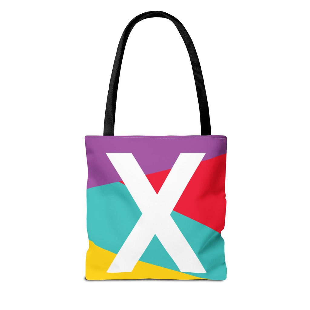 Monogram 'X' Colorblock Tote Bag — Personalized Initial X Shoulder Tote