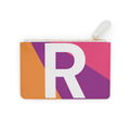 Initial R Mini Clutch — Colorblock Monogram Wristlet Wallet