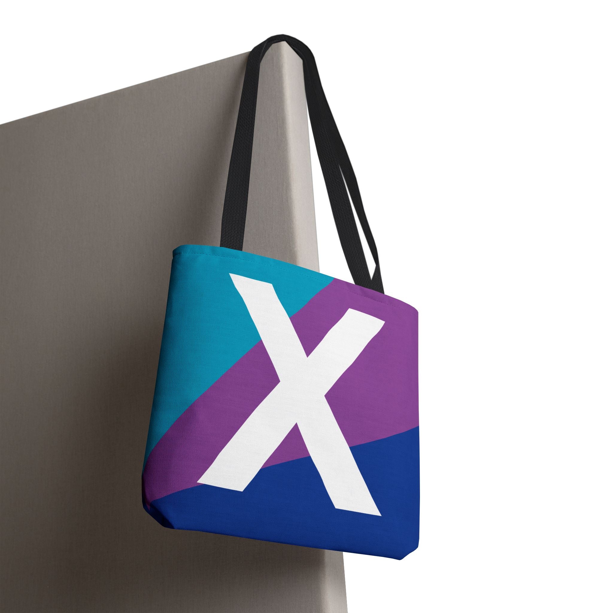 Monogram 'X' Colorblock Tote Bag — Personalized Initial X Shoulder Tote