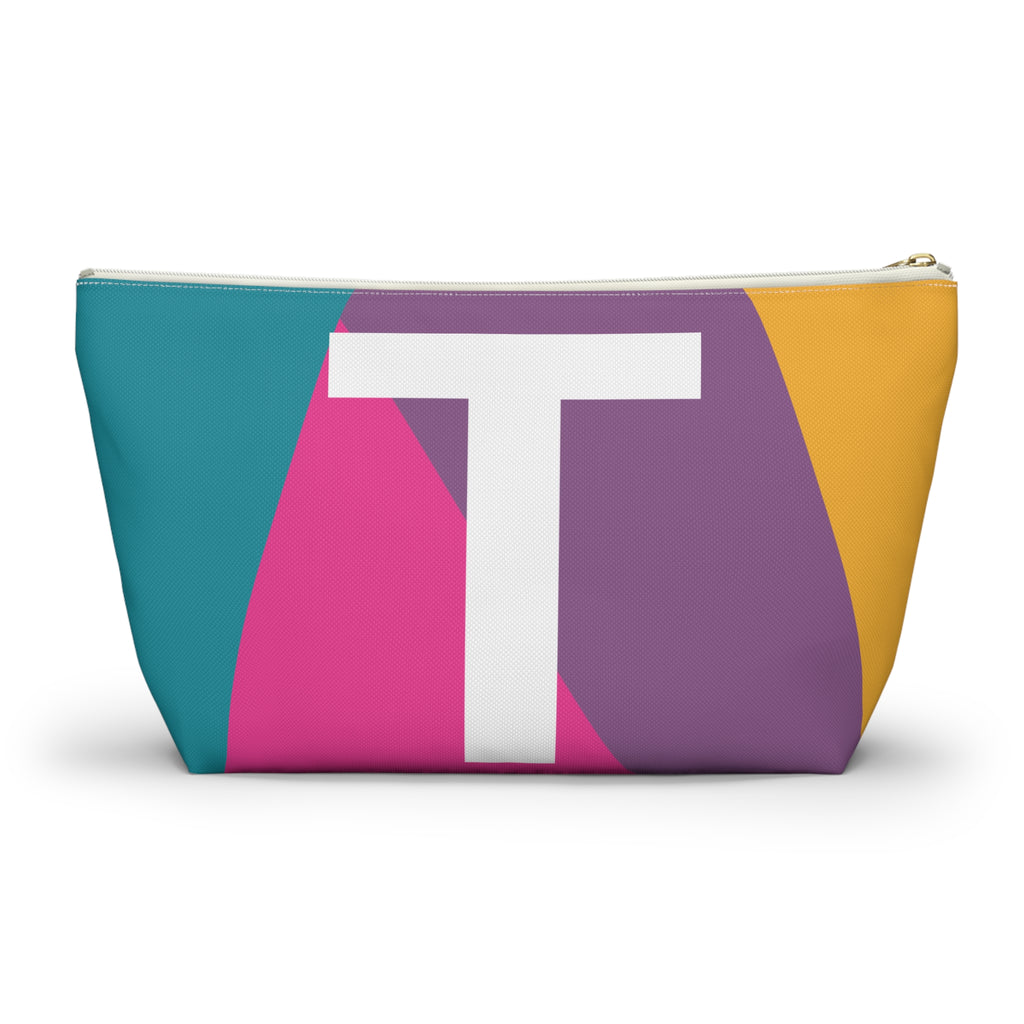Colorblock Accessory Pouch — Monogram T T-Bottom Cosmetic Bag