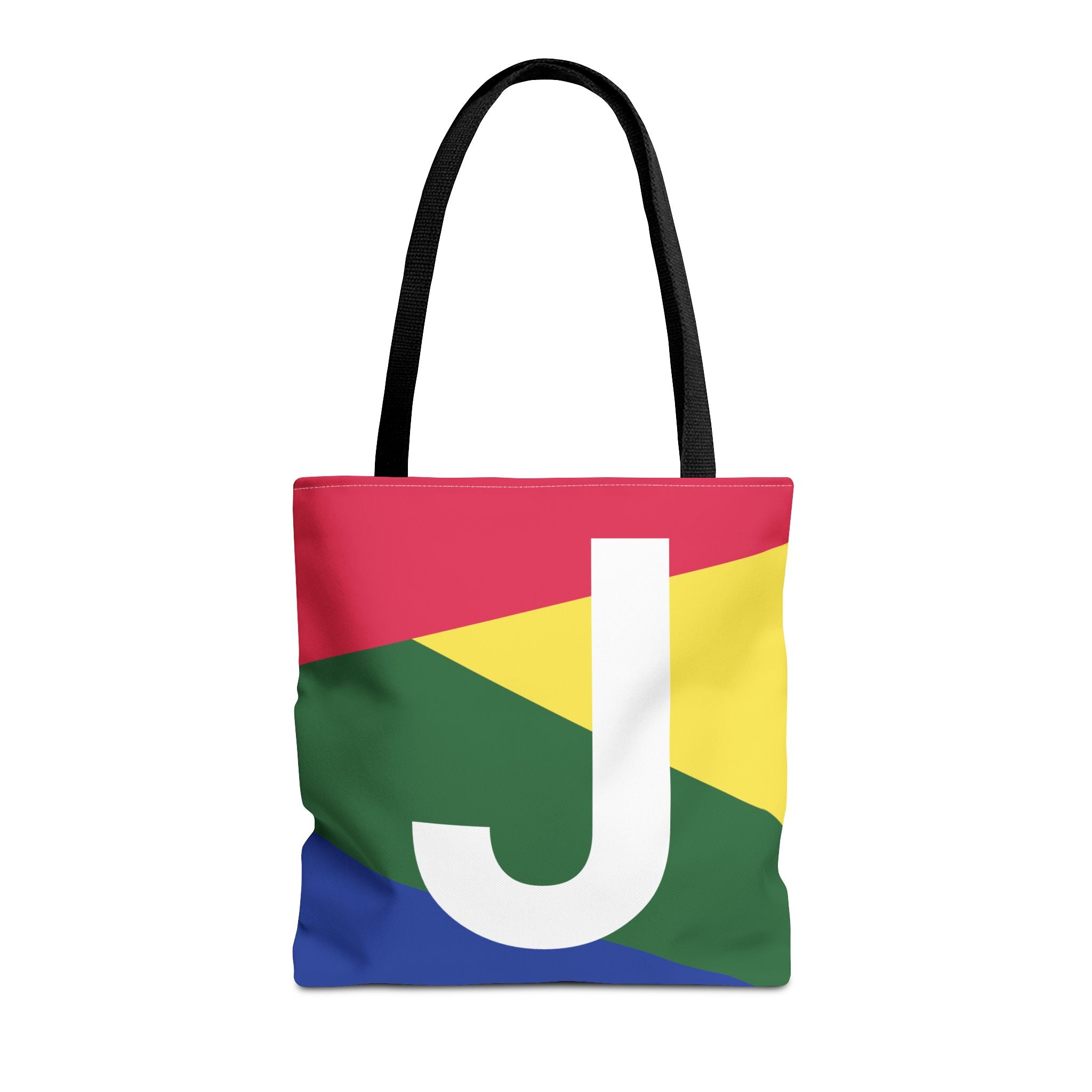 Monogram 'J' Colorblock Tote Bag — Personalized Initial J Shoulder Tote