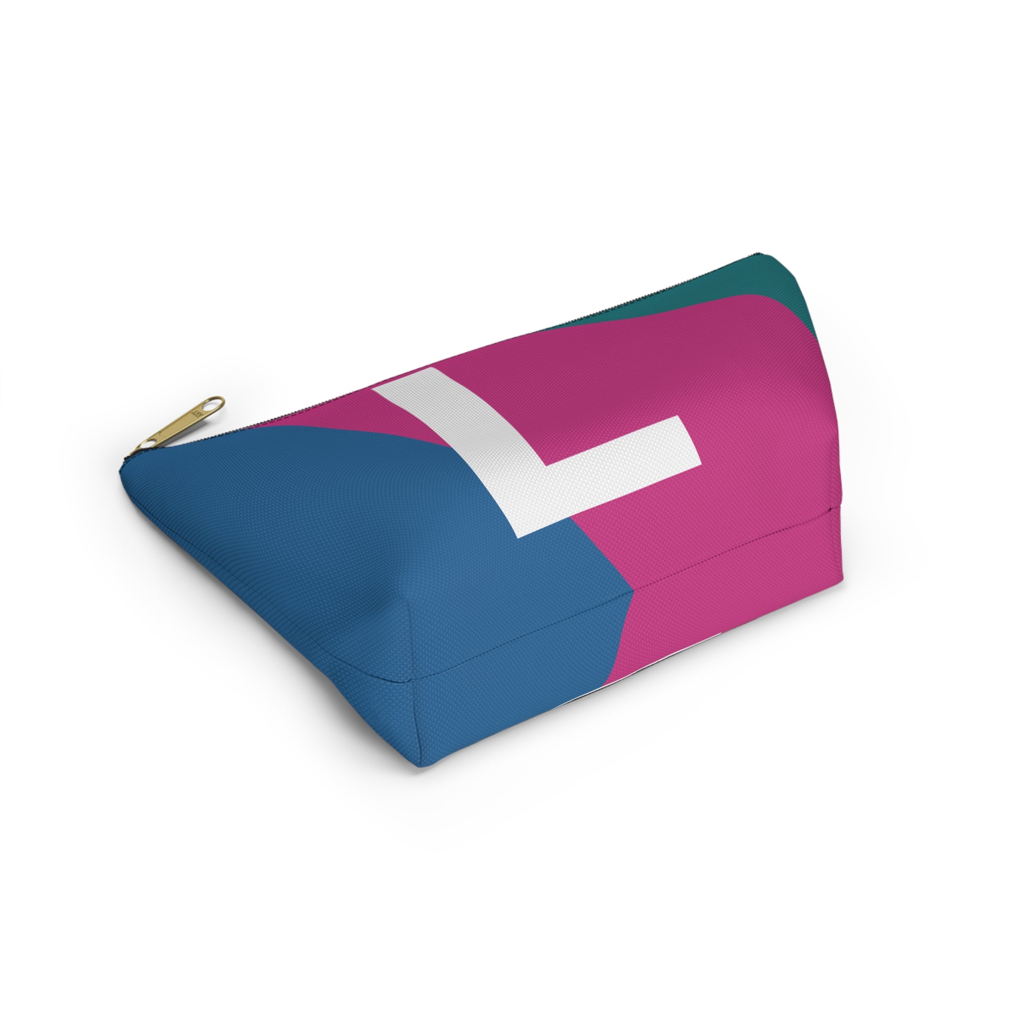 Initials Colorblock Accessory Pouch — Monogram L T-Bottom Cosmetic Bag