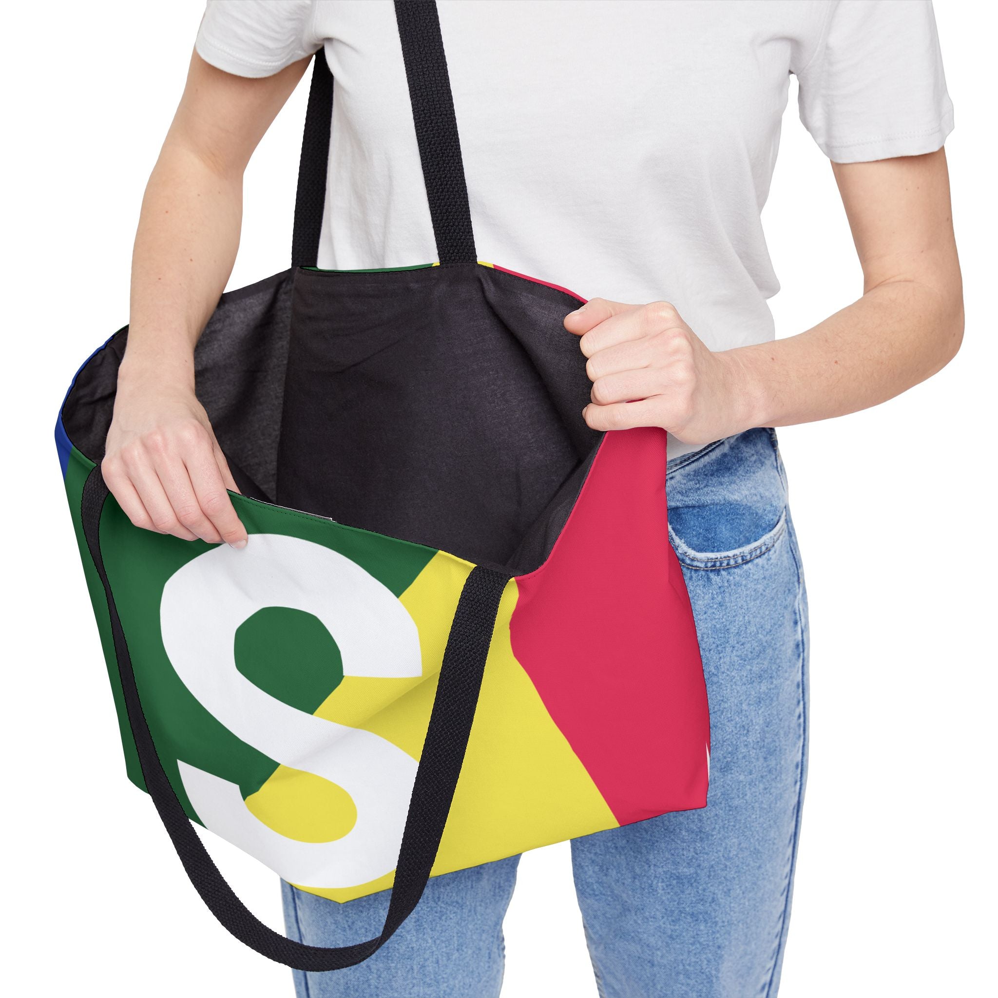Personalized 'S' Colorblock Tote Bag — Monogram Weekender Tote