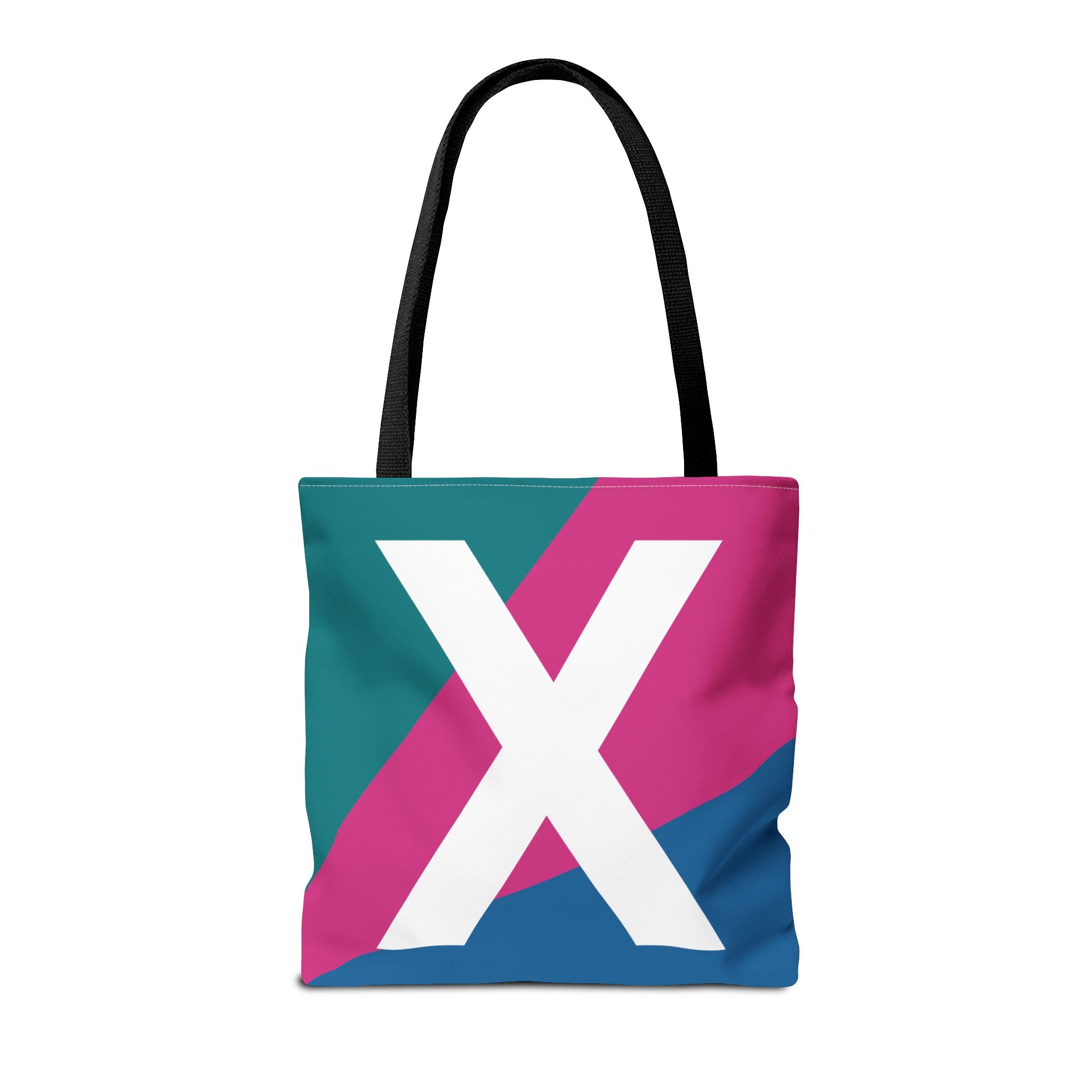 Monogram 'X' Colorblock Tote Bag — Personalized Initial X Shoulder Tote