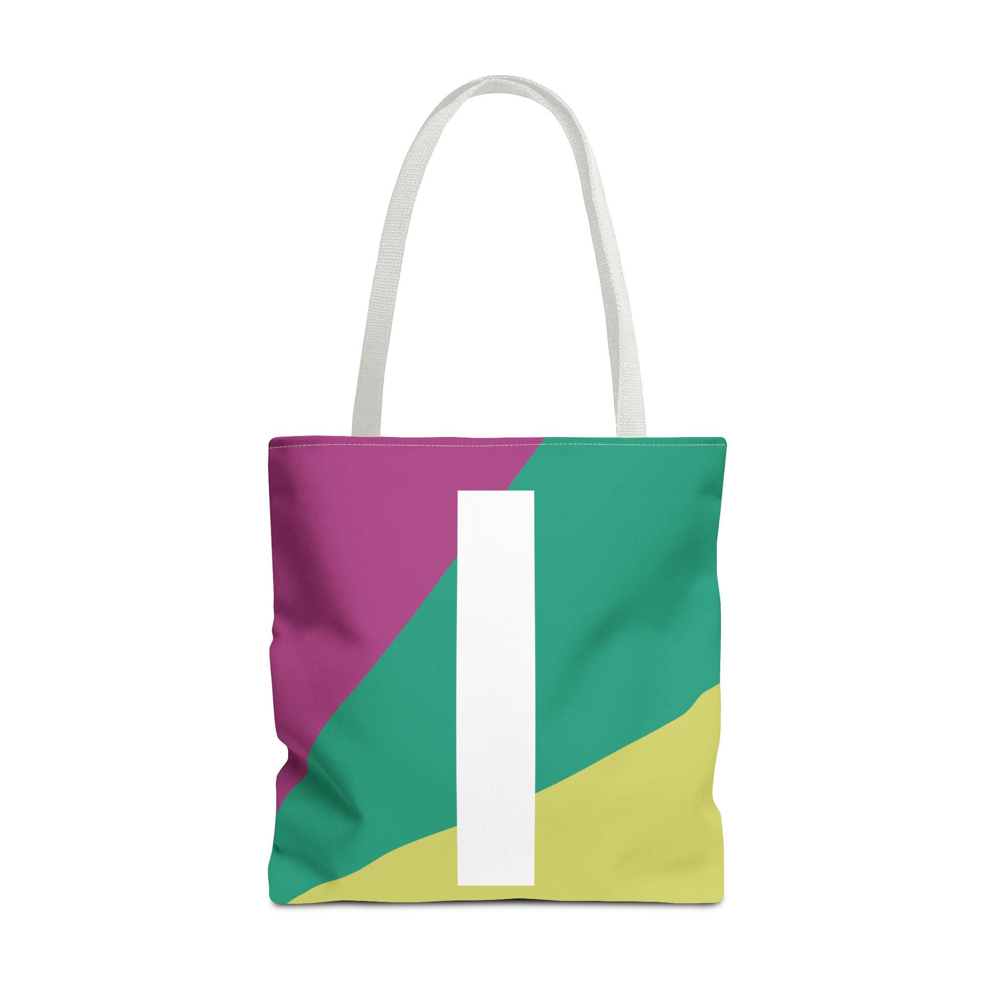 Monogram 'I' Colorblock Tote Bag — Personalized Initial I Shoulder Tote