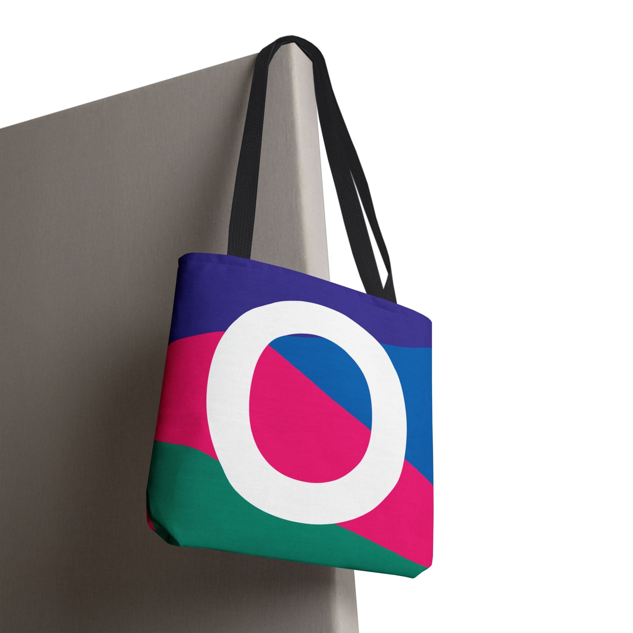 Monogram 'O' Colorblock Tote Bag — Personalized Initial O Shoulder Tote