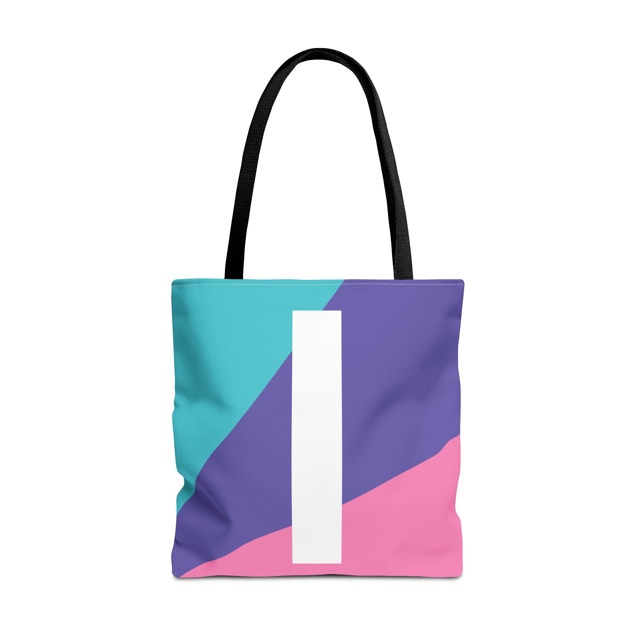 Monogram 'I' Colorblock Tote Bag — Personalized Initial I Shoulder Tote