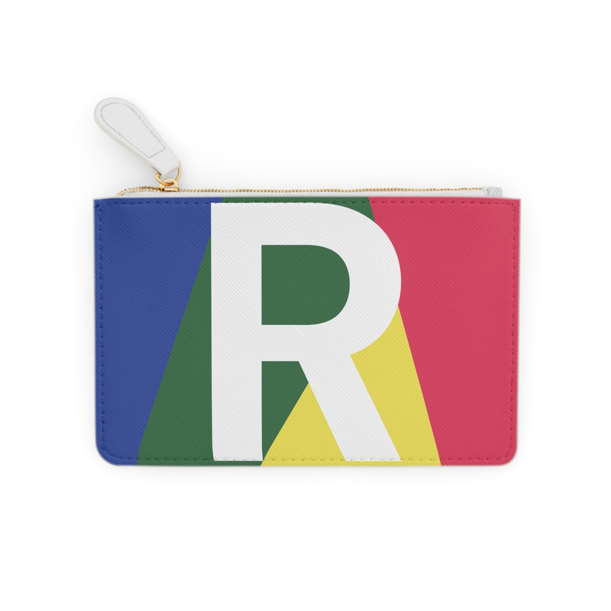Initial R Mini Clutch — Colorblock Monogram Wristlet Wallet