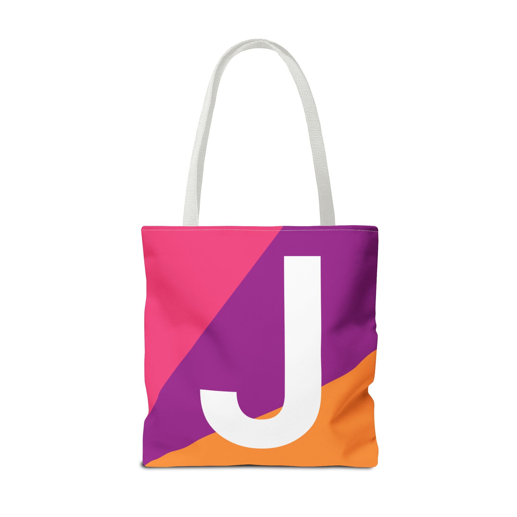 Monogram 'J' Colorblock Tote Bag — Personalized Initial J Shoulder Tote