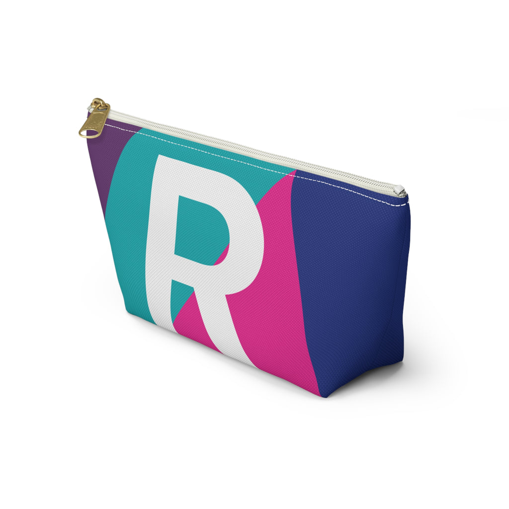 Colorblock Accessory Pouch — Monogram R T-Bottom Cosmetic Bag
