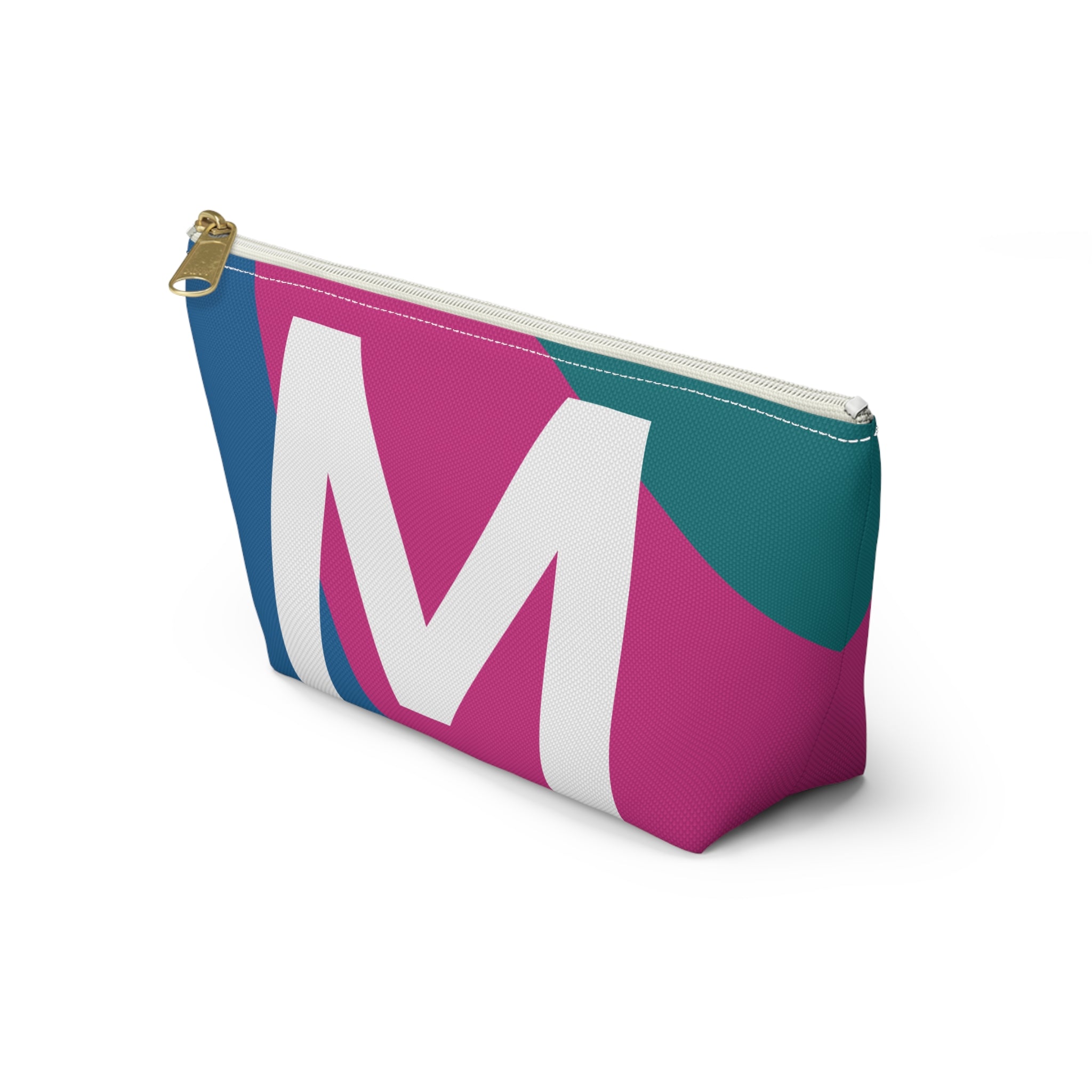 Initials Colorblock Accessory Pouch — Monogram M T-Bottom Cosmetic Bag