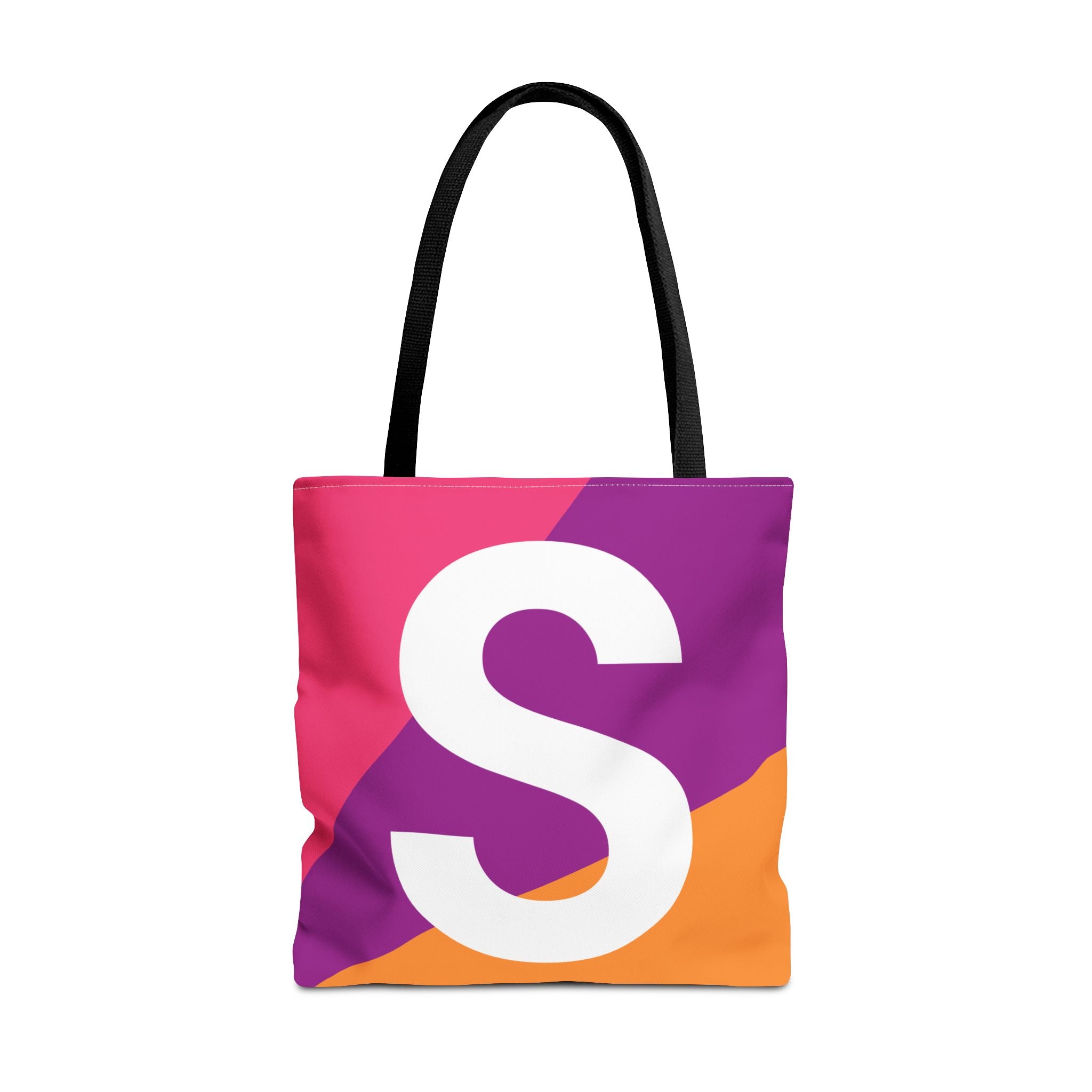 Monogram 'S' Colorblock Tote Bag — Personalized Initial S Shoulder Tote