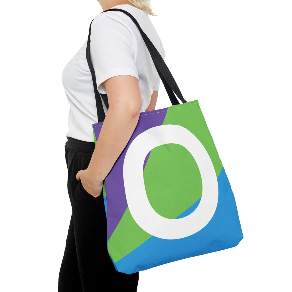 Monogram 'O' Colorblock Tote Bag — Personalized Initial O Shoulder Tote