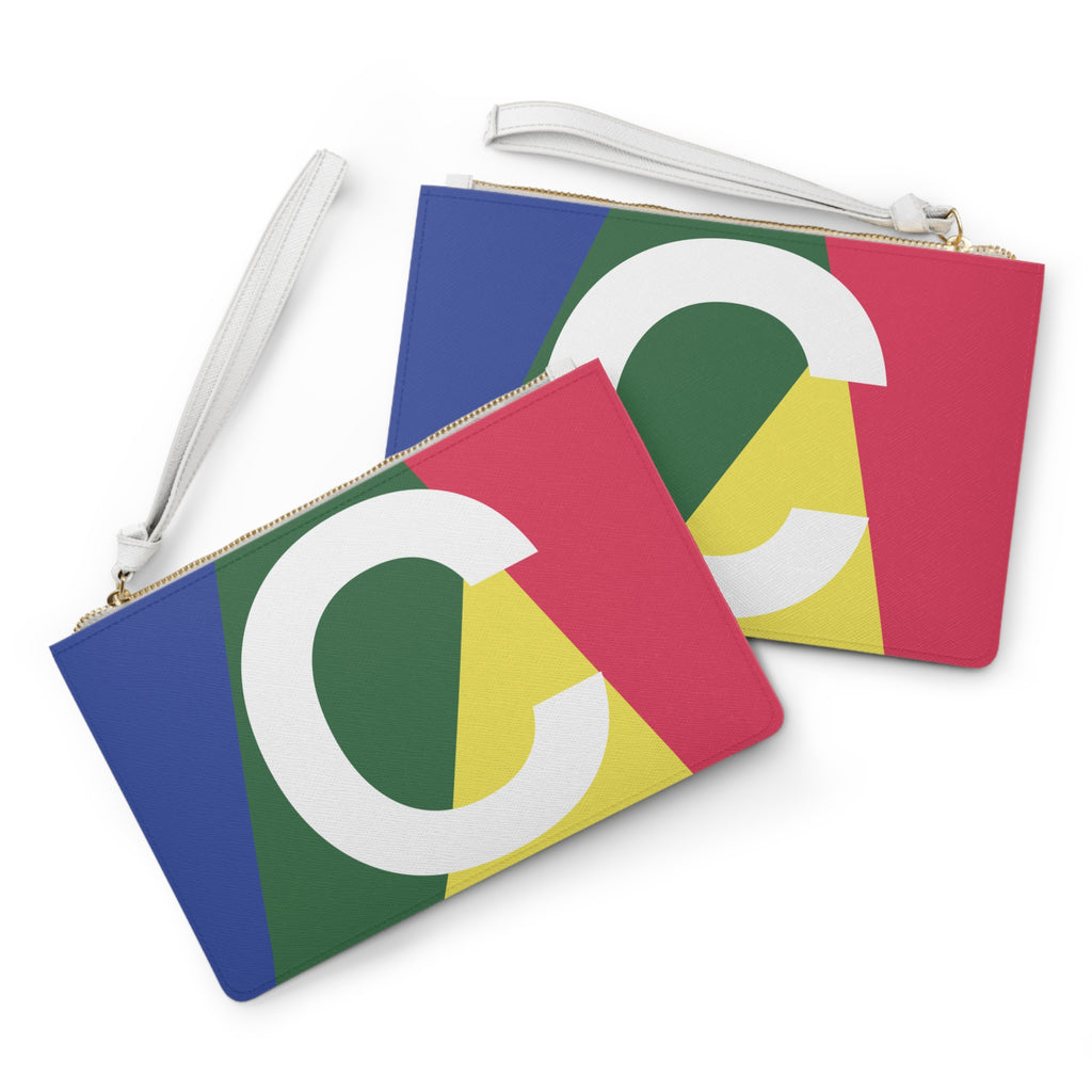 Monogram 'C' Colorblock Clutch Bag — Bold Geometric Wristlet for Everyday & Gifts