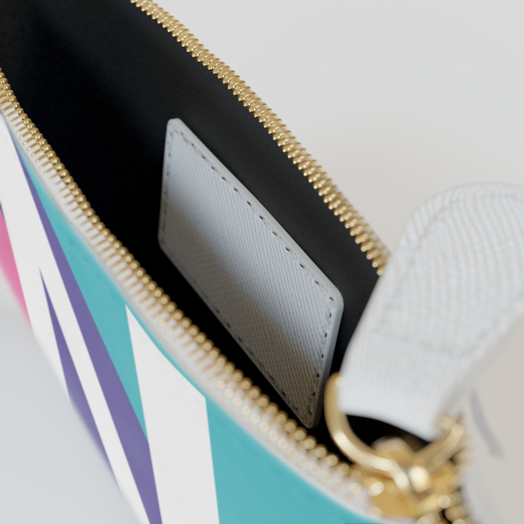 Initial N Mini Clutch — Colorblock Monogram Wristlet Wallet