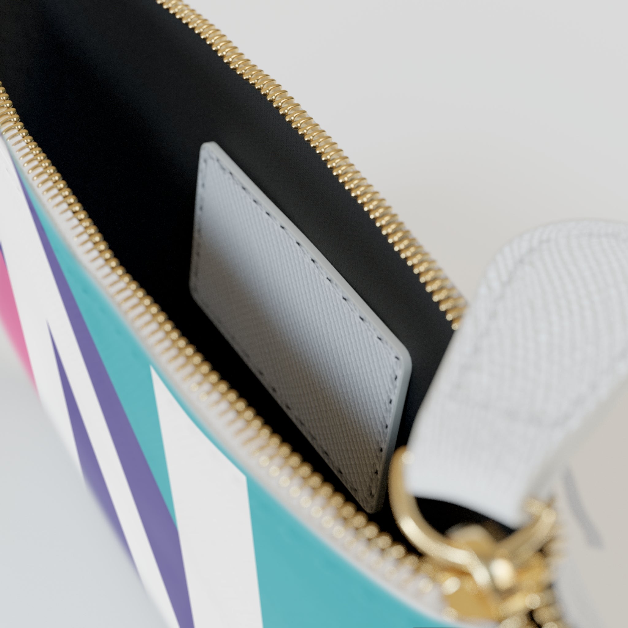 Initial N Mini Clutch — Colorblock Monogram Wristlet Wallet