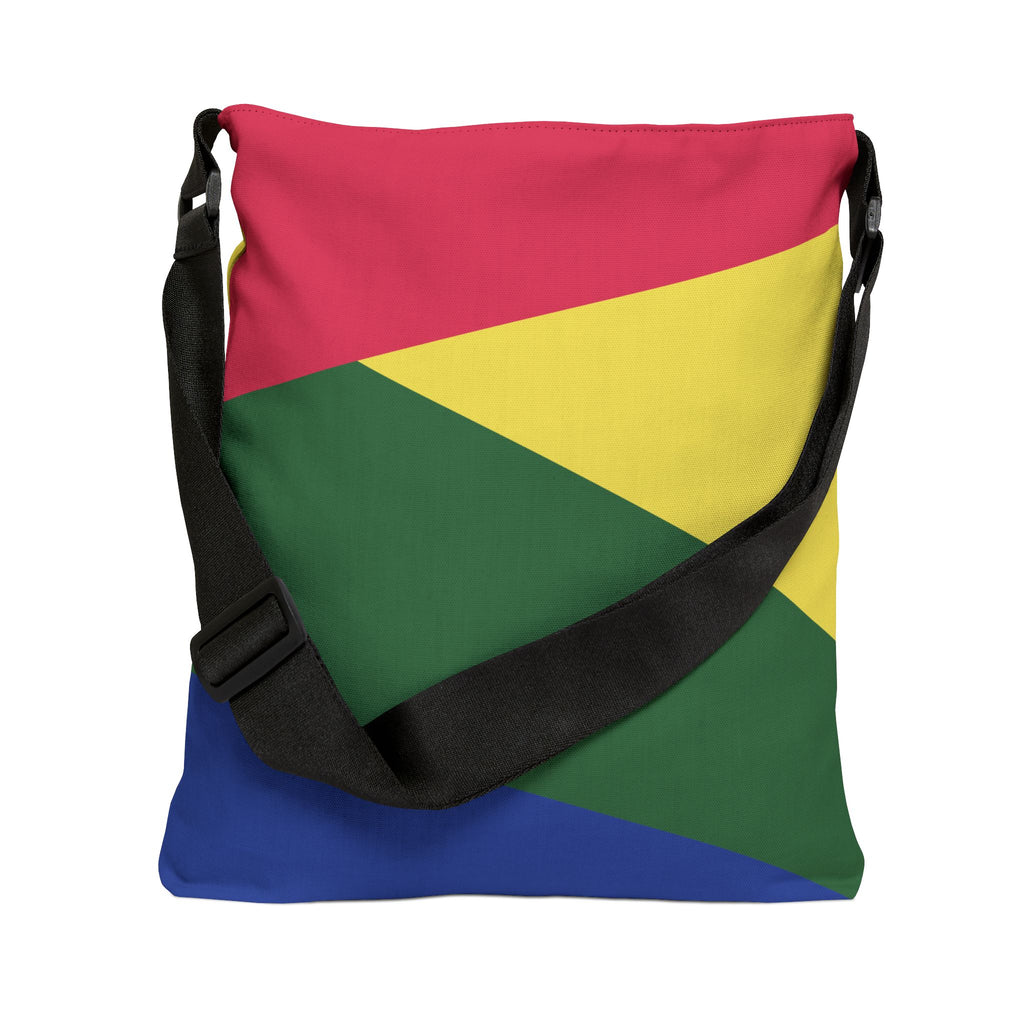 Colorblock Geometric Tote Bag — Adjustable Strap, Bright Abstract Pattern