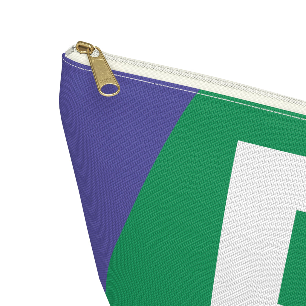 Initials Colorblock Accessory Pouch — Monogram P T-Bottom Cosmetic Bag