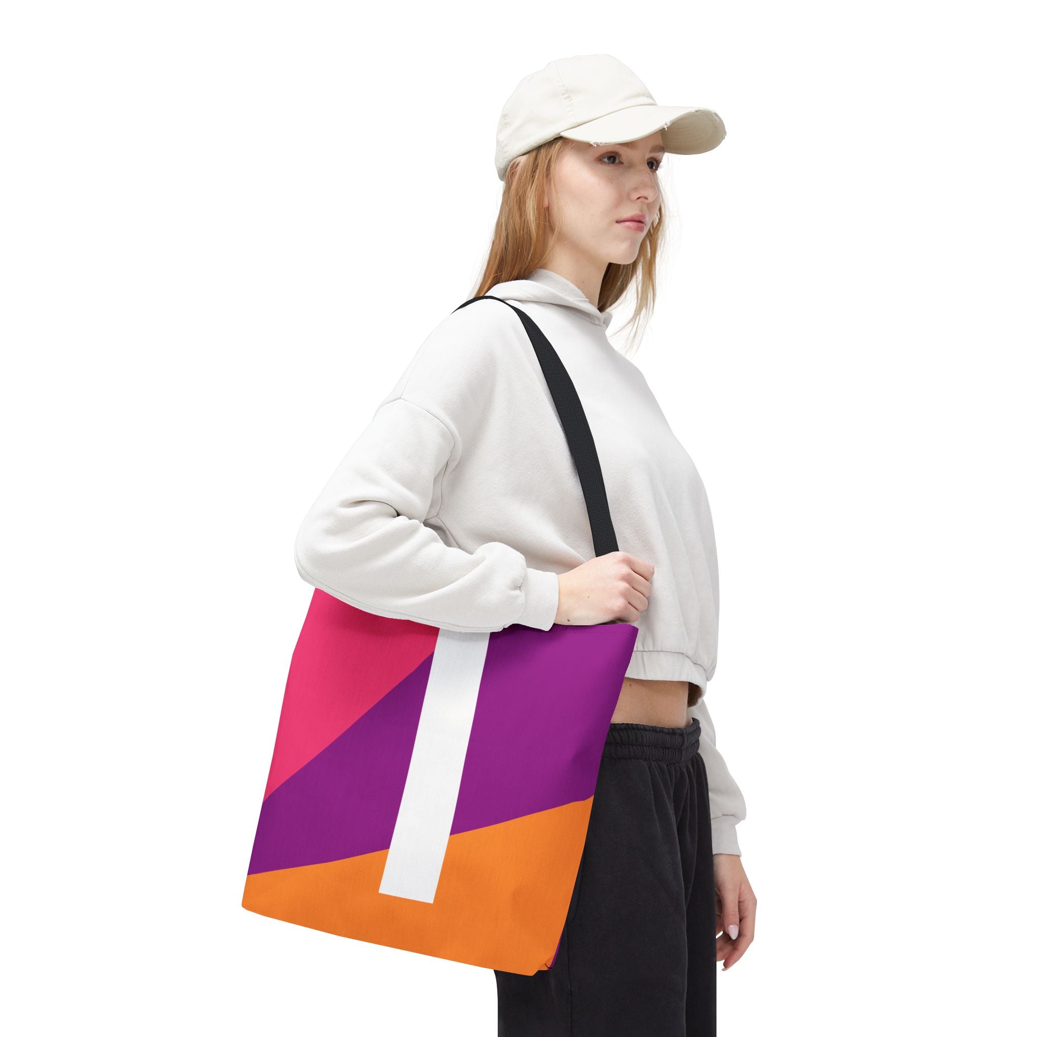 Monogram 'I' Colorblock Tote Bag — Personalized Initial I Shoulder Tote