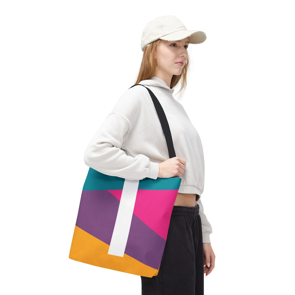 Monogram 'I' Colorblock Tote Bag — Personalized Initial I Shoulder Tote