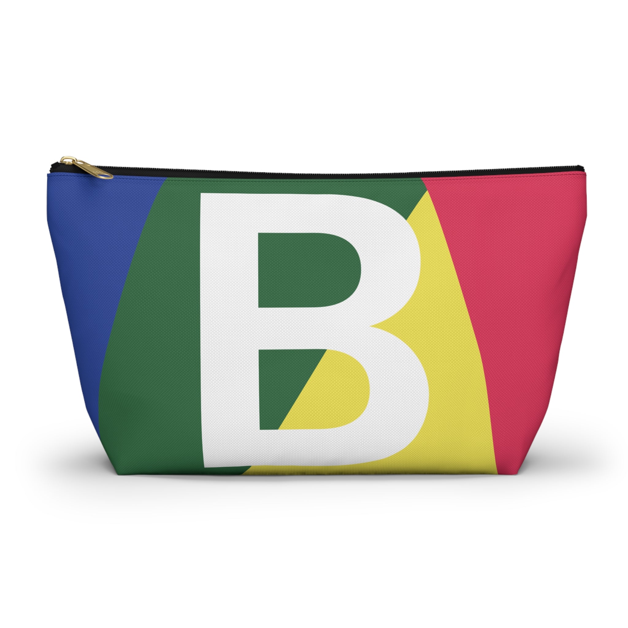 Initials Colorblock Accessory Pouch — Monogram B T-Bottom Cosmetic Bag